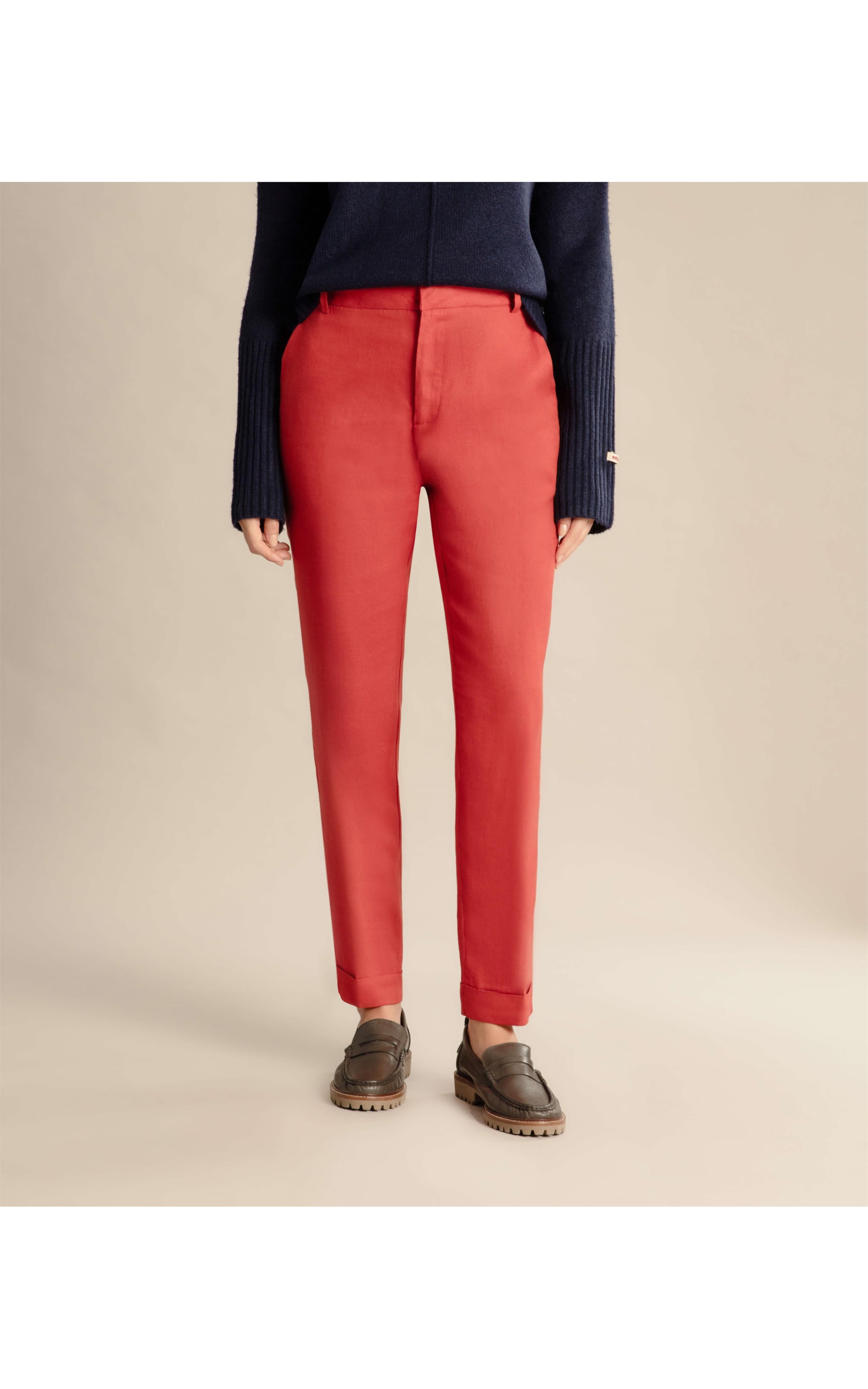 Calça  Puro Linho  Maseille  Vermelho