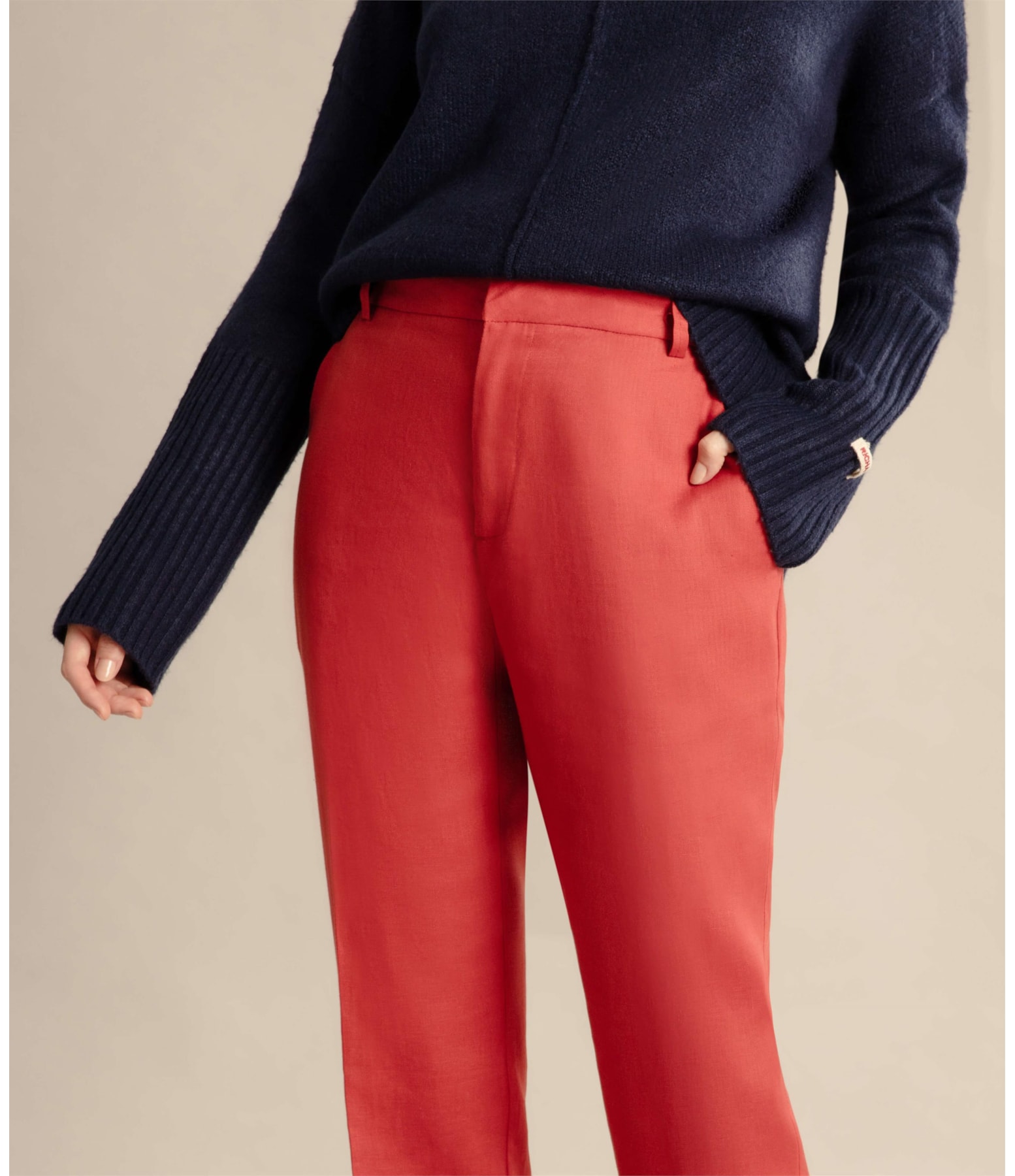 Calça  Puro Linho  Maseille  Vermelho