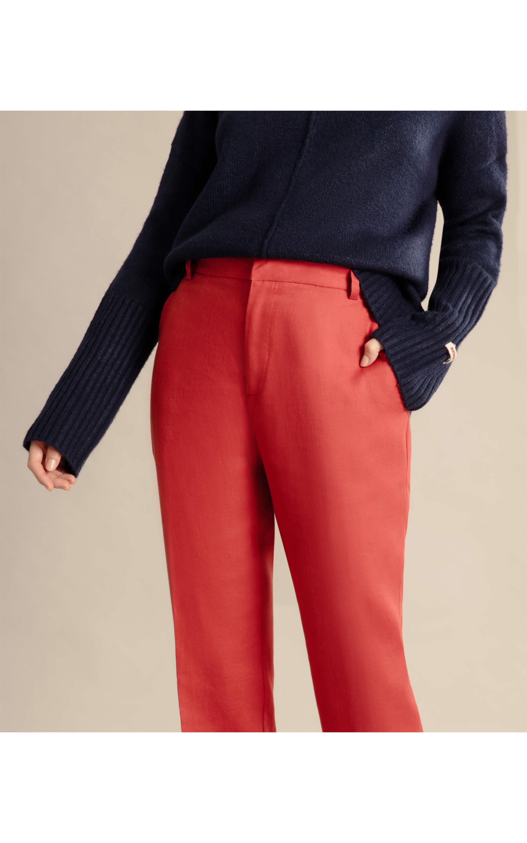 Calça  Puro Linho  Maseille  Vermelho
