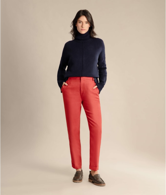 Calça  Puro Linho  Maseille  Vermelho