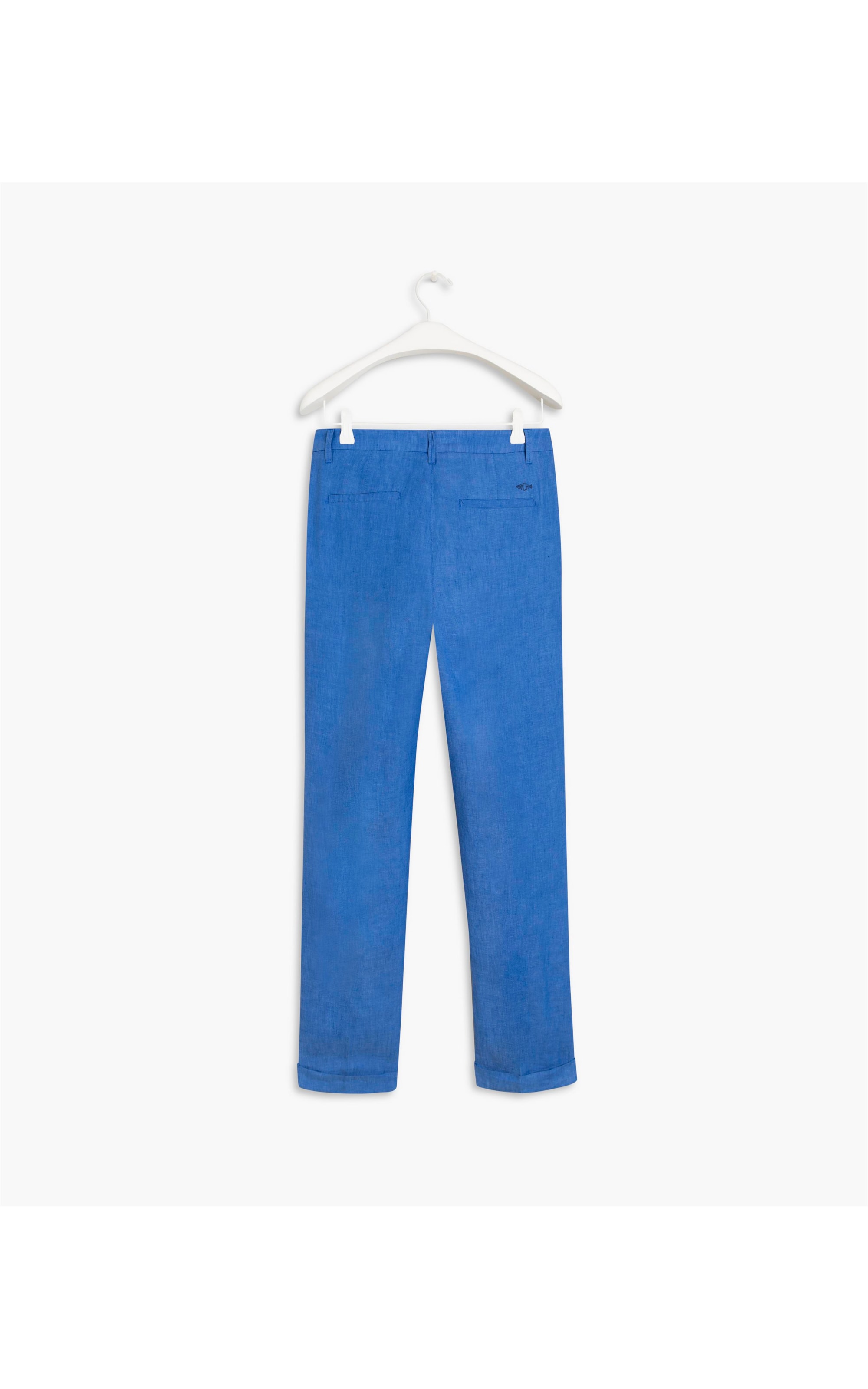 Calça  Puro Linho New Marselle Cross Dye Azul