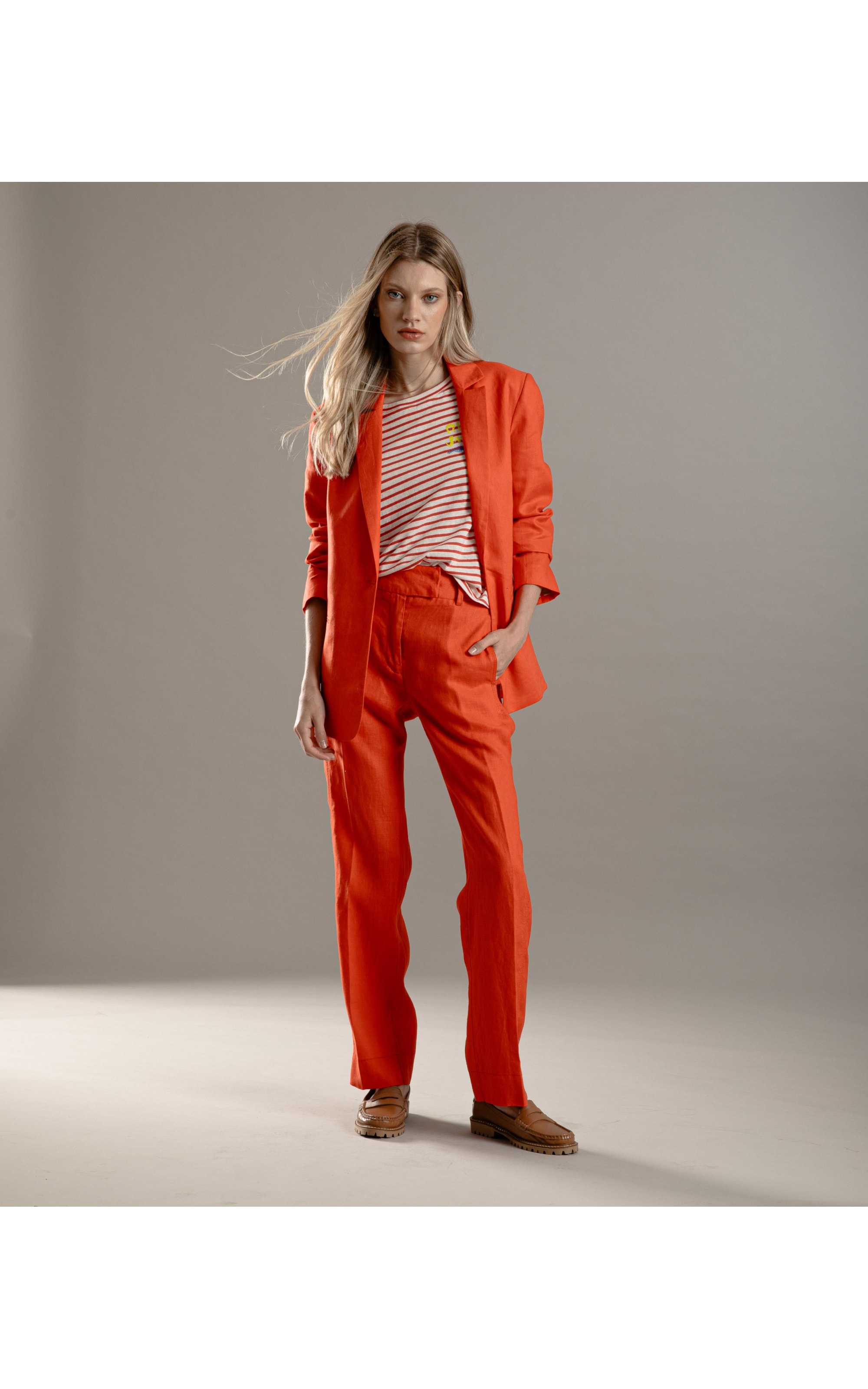 Calça Puro Linho  Riva Vermelho