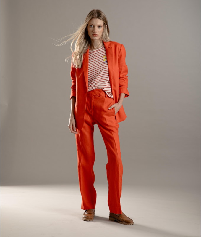 Calça Puro Linho  Riva Vermelho