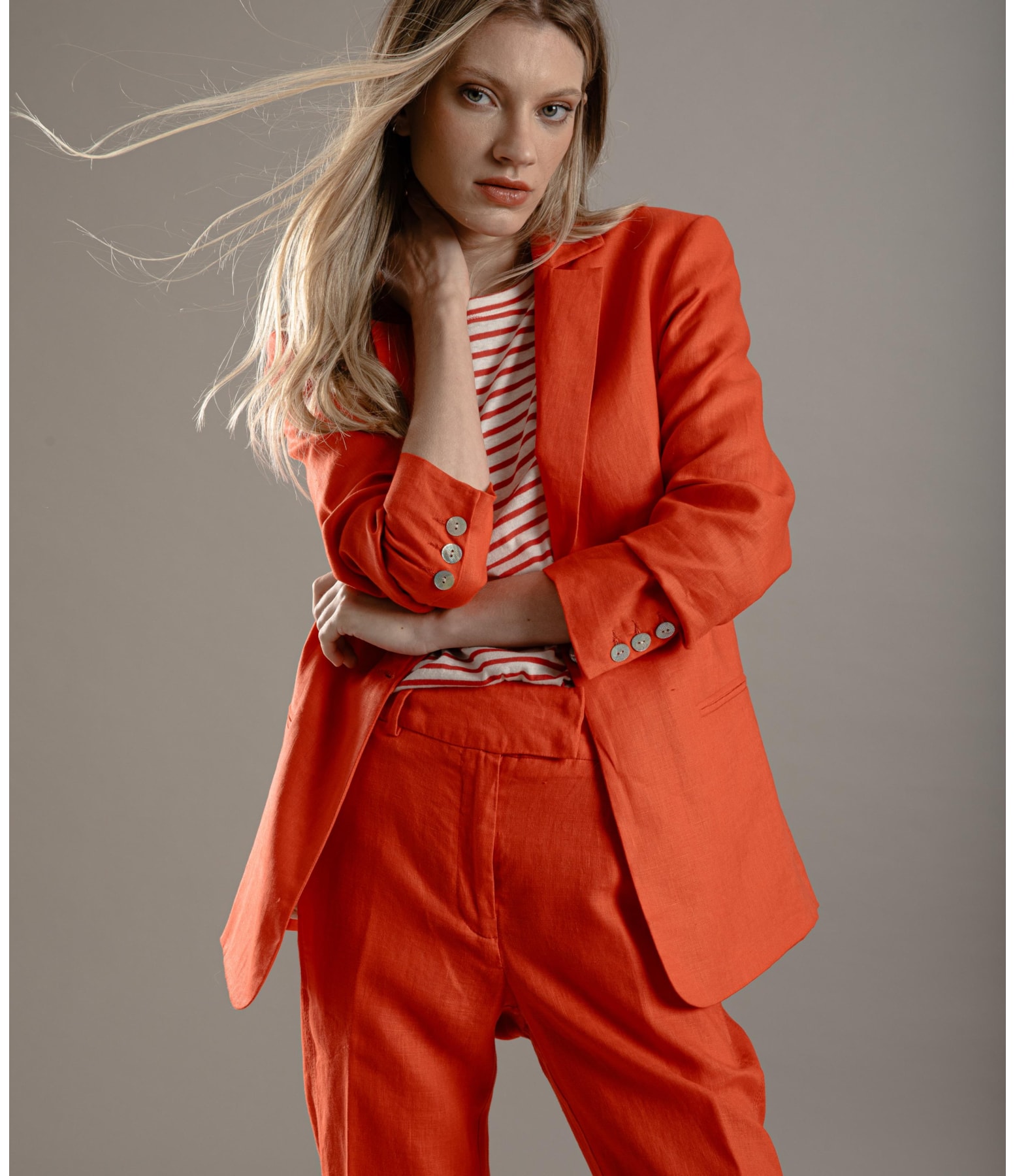 Calça Puro Linho  Riva Vermelho