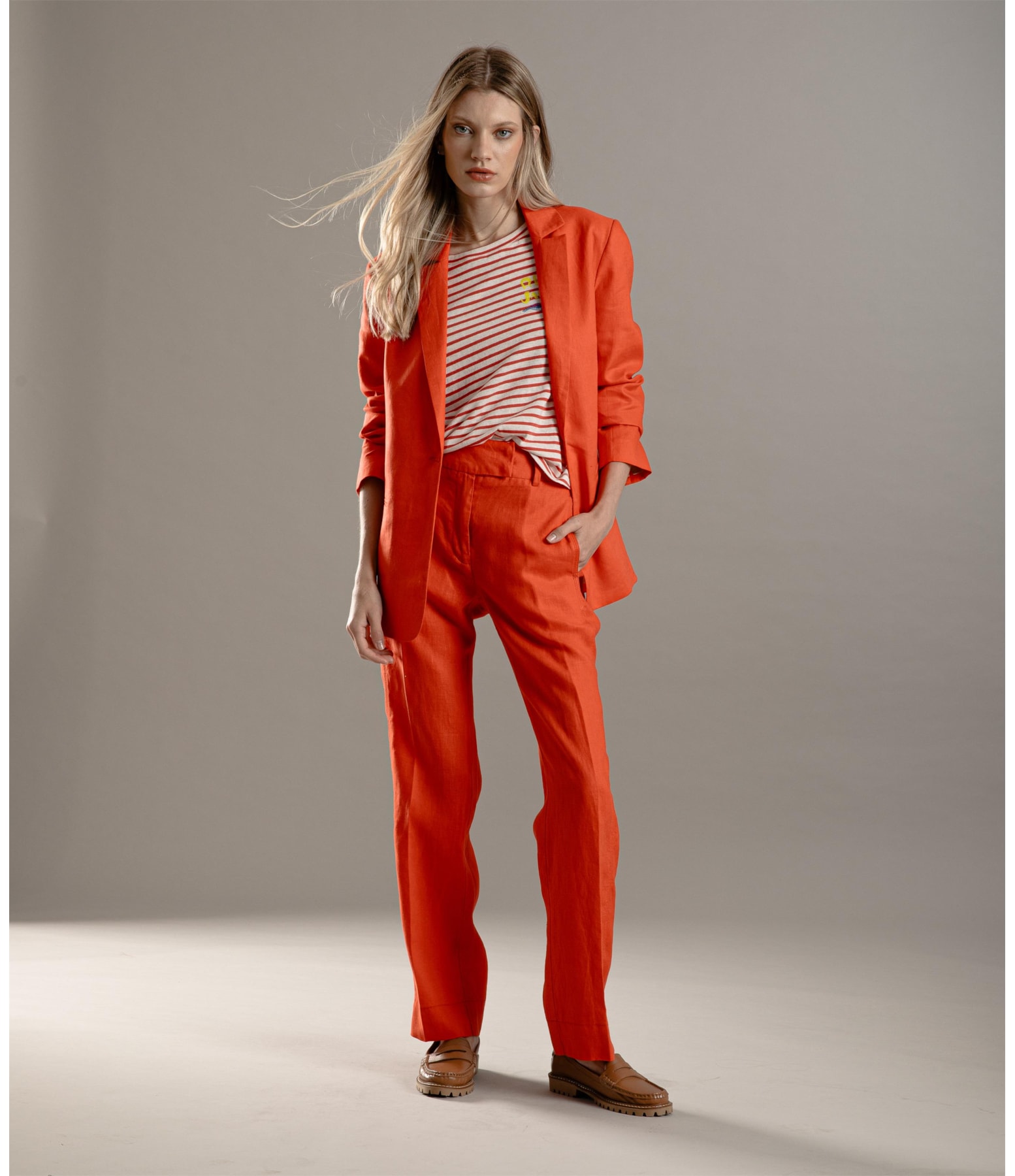 Calça  Puro Linho  Riva Vermelho