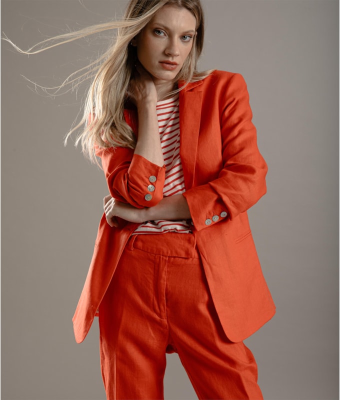 Calça  Puro Linho  Riva Vermelho