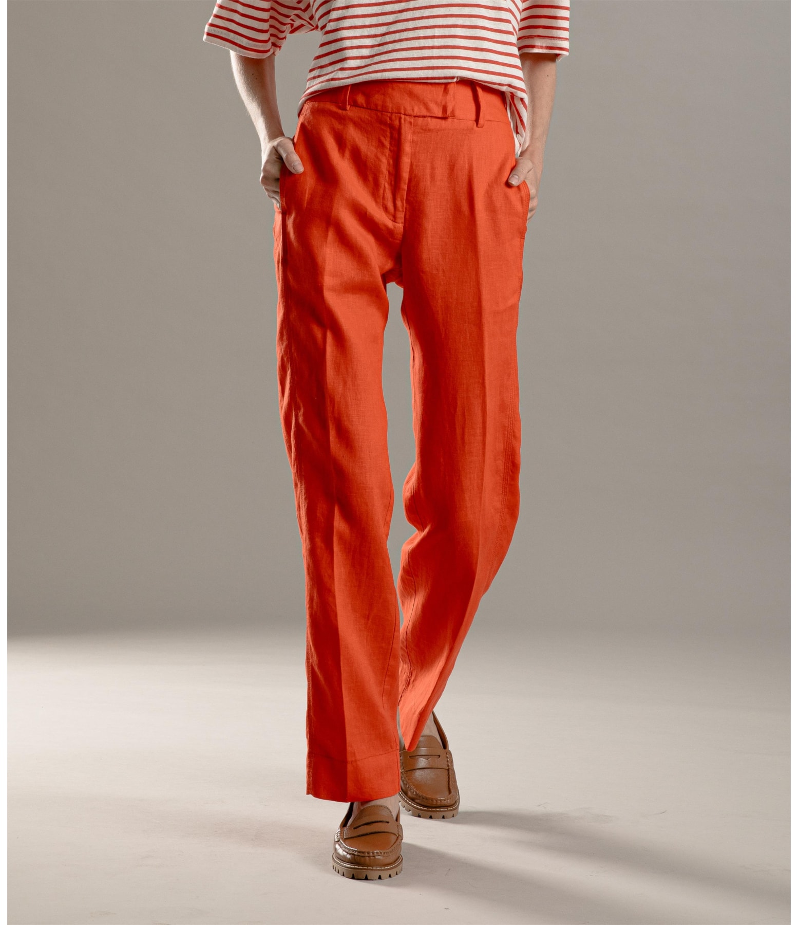 Calça  Puro Linho  Riva Vermelho