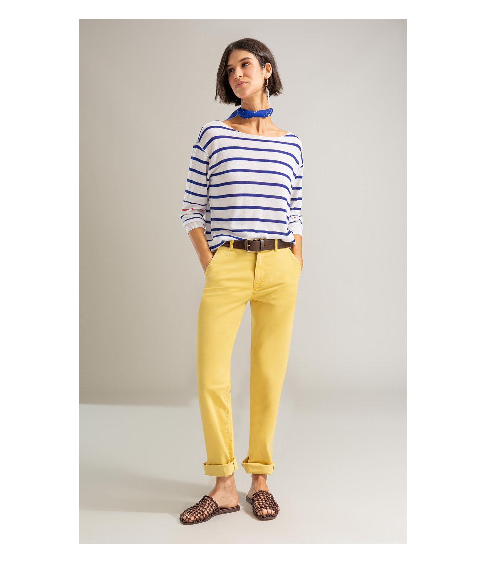 Calca Rain Chino Reta Mostarda