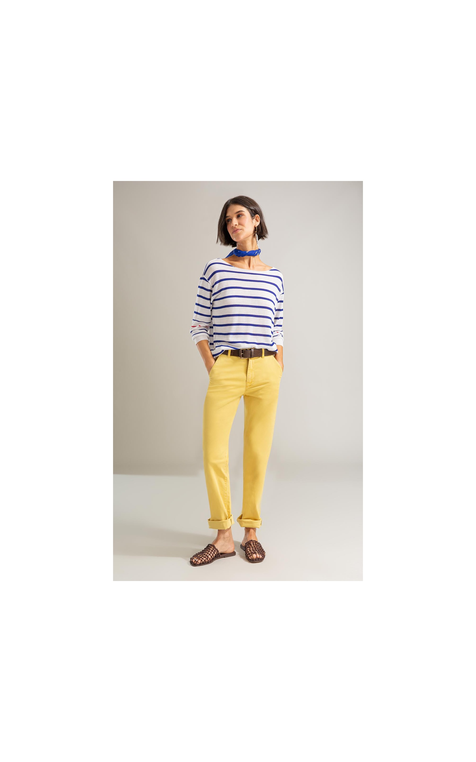 Calca Rain Chino Reta Mostarda