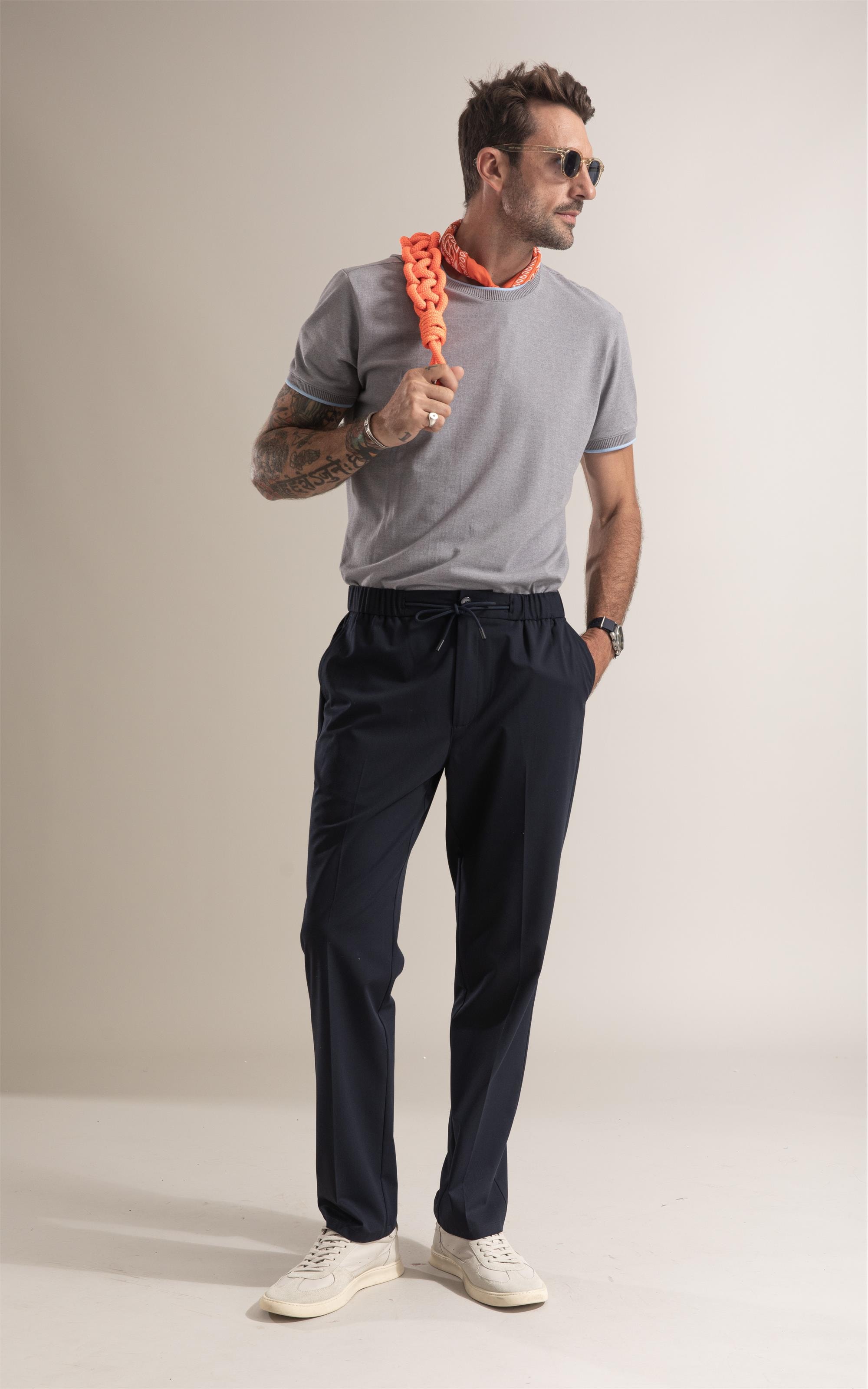 Calça Relax Basic Fit Dark Navy