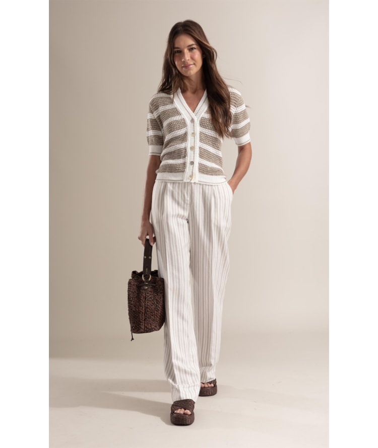 Calça Reta Tolit Linho Blend Natural