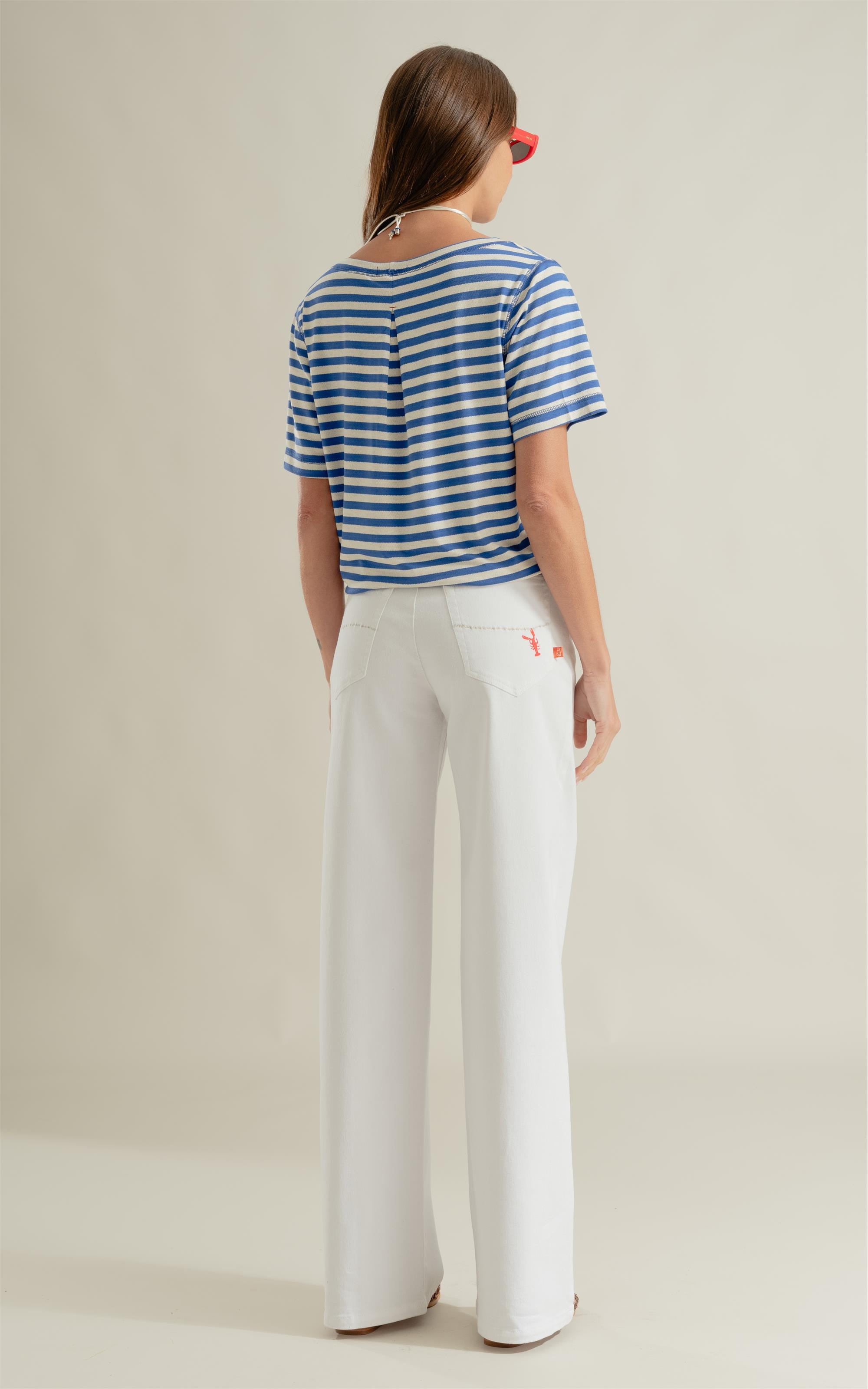 Calça Reta Vintage Denim Lagosta Branco