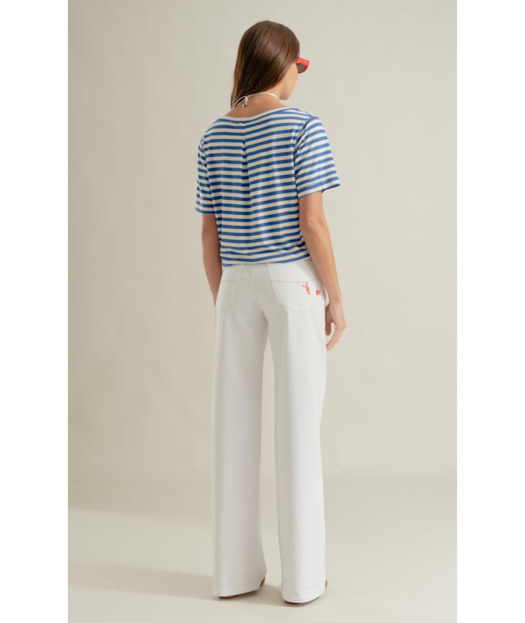 Calça Reta Vintage Denim Lagosta Branco