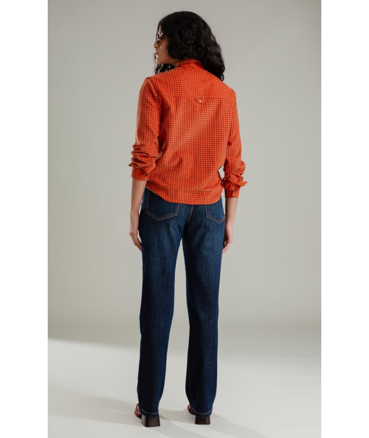 Calça Reta Visco Indigo Lav.Escuro
