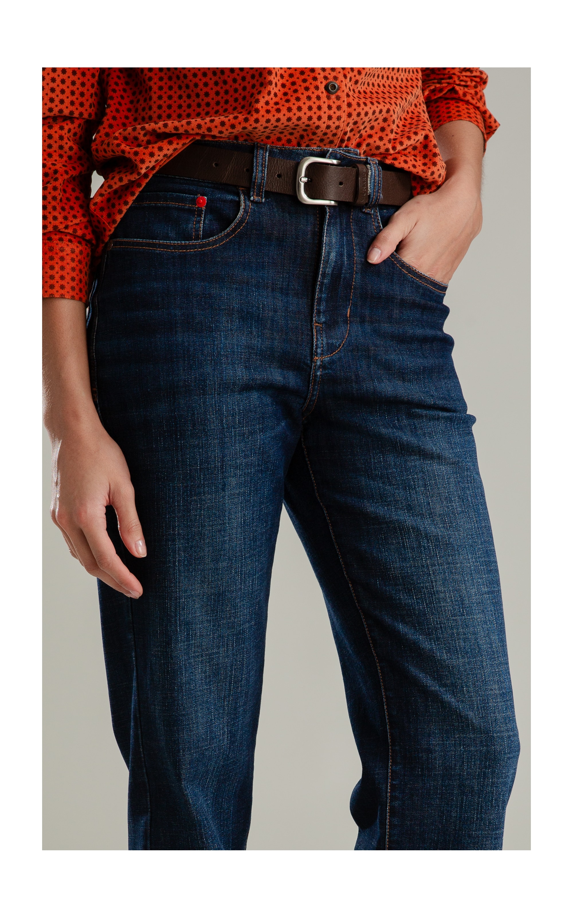Calça Reta Visco Indigo Lav.Escuro