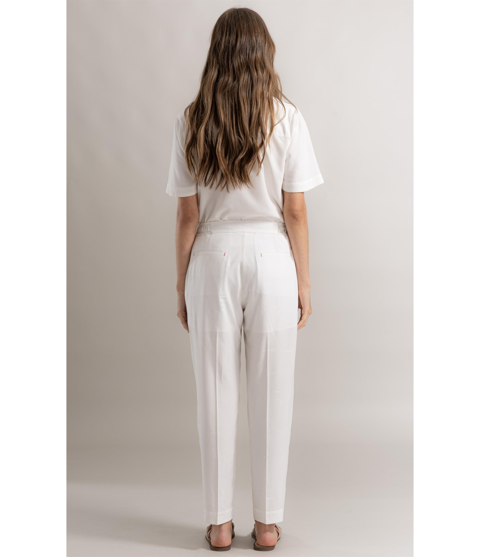 Calça Riviera Carrot Jacquard Sailor Branco