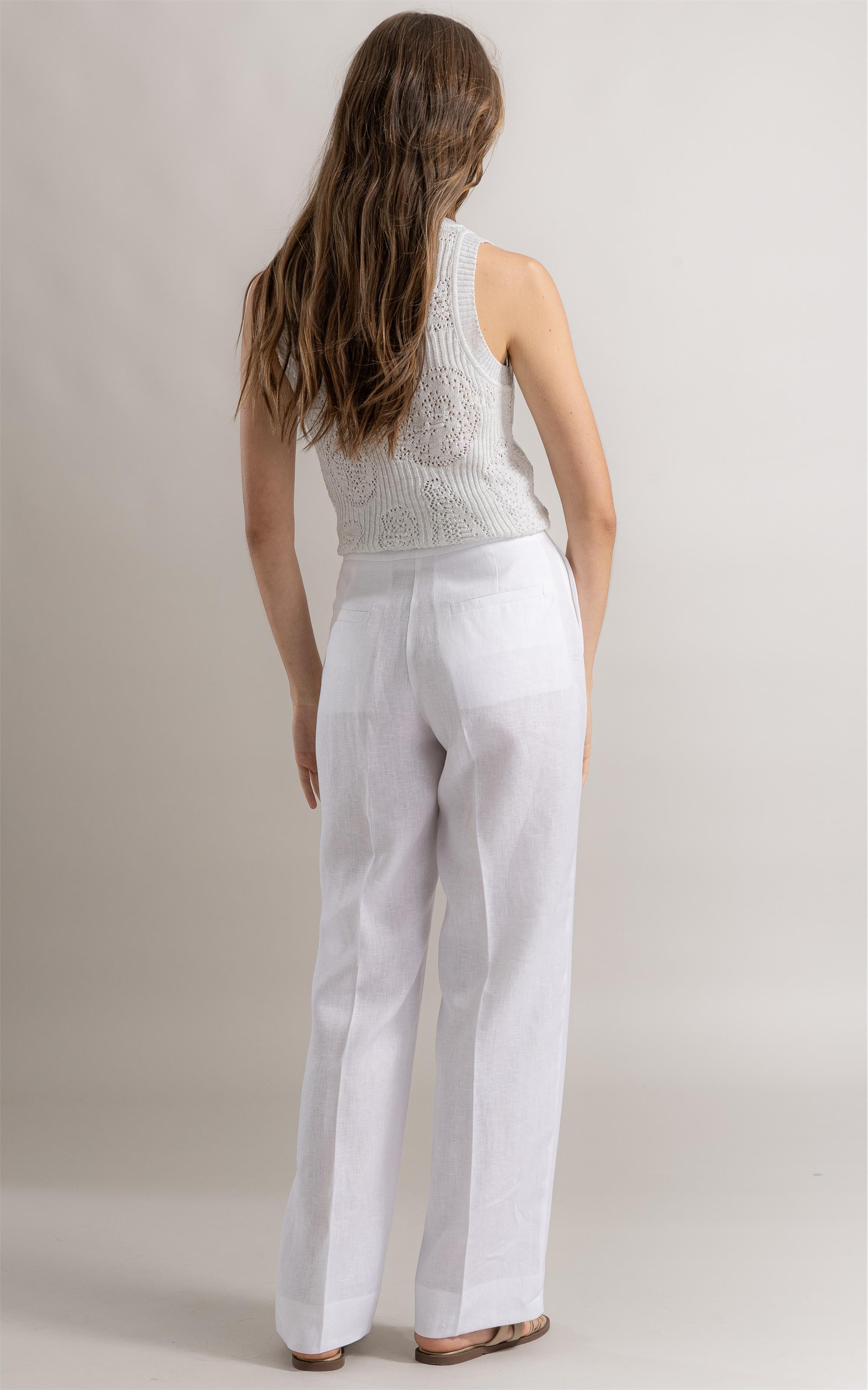 Calça Rosie Reta Linho Branco
