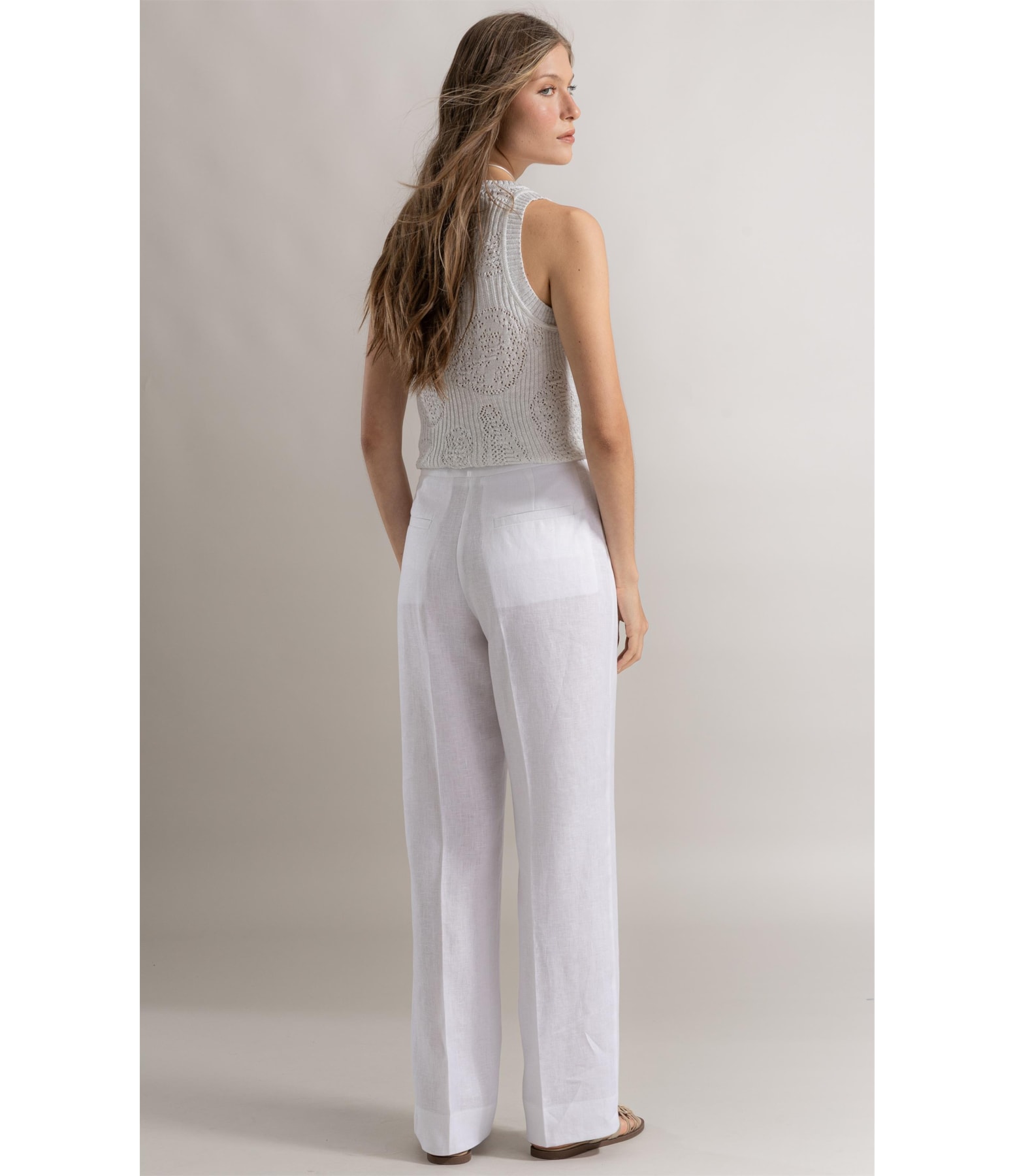 Calça Rosie Reta Linho Branco