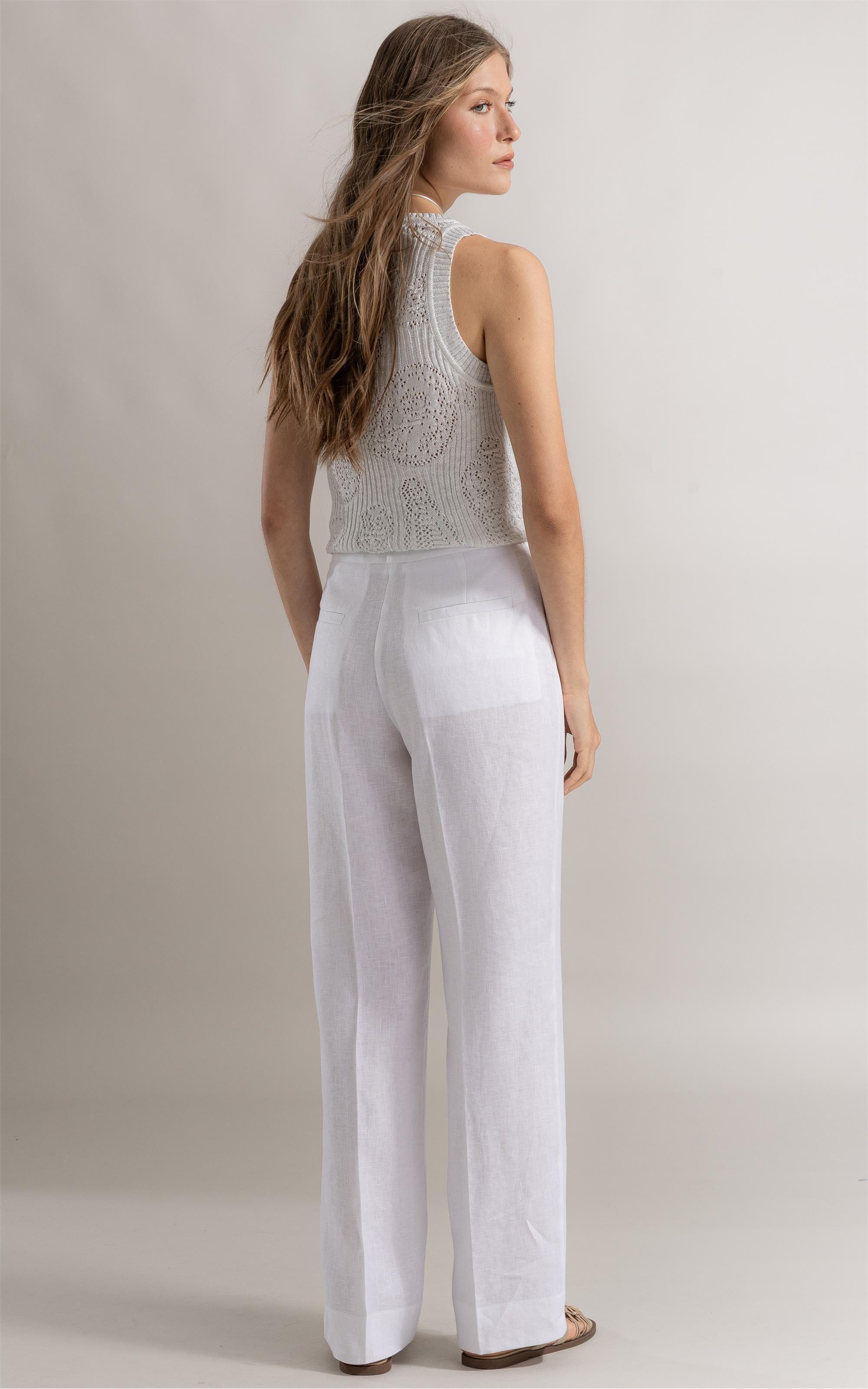 Calça Rosie Reta Linho Branco