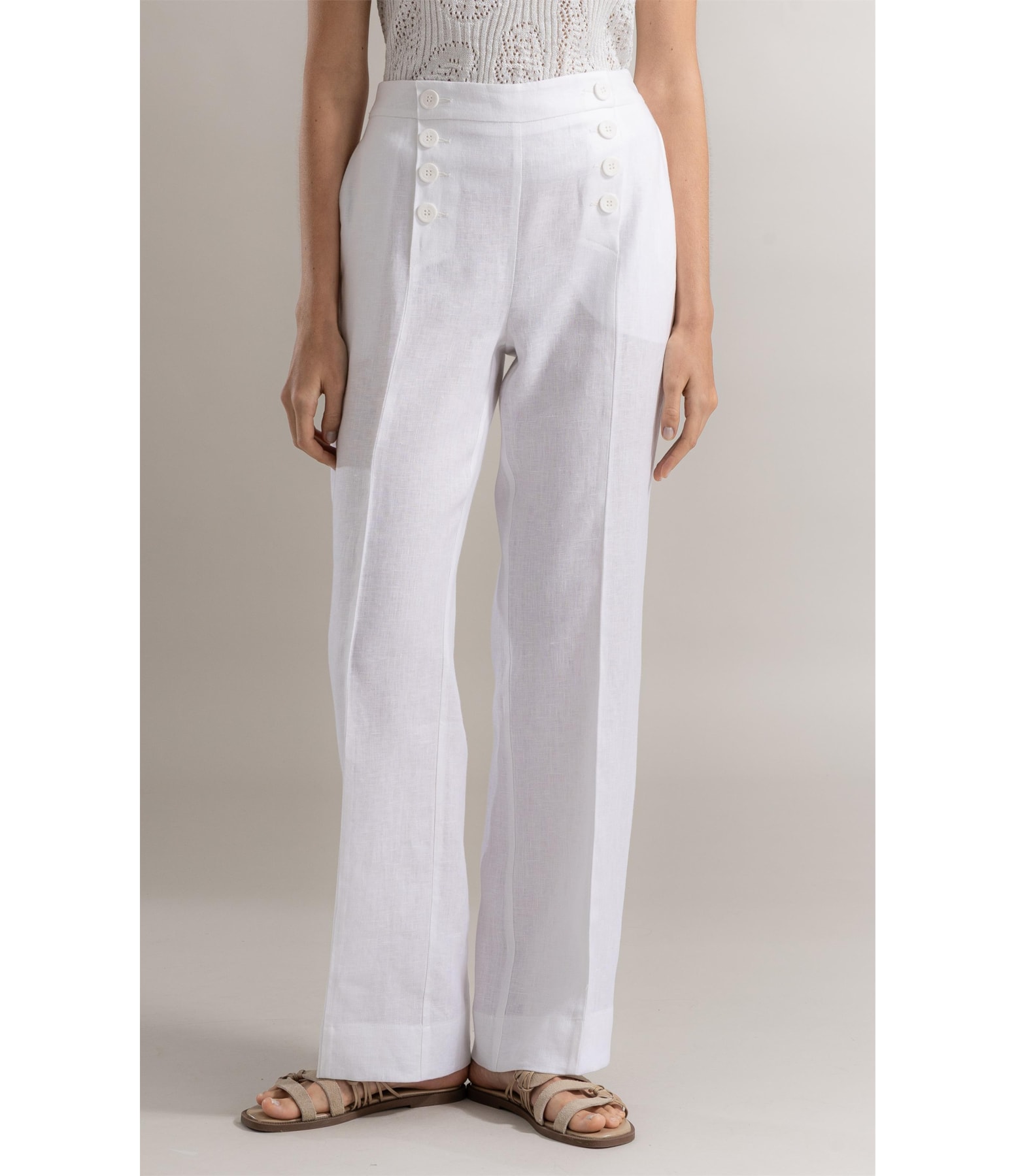 Calça Rosie Reta Linho Branco