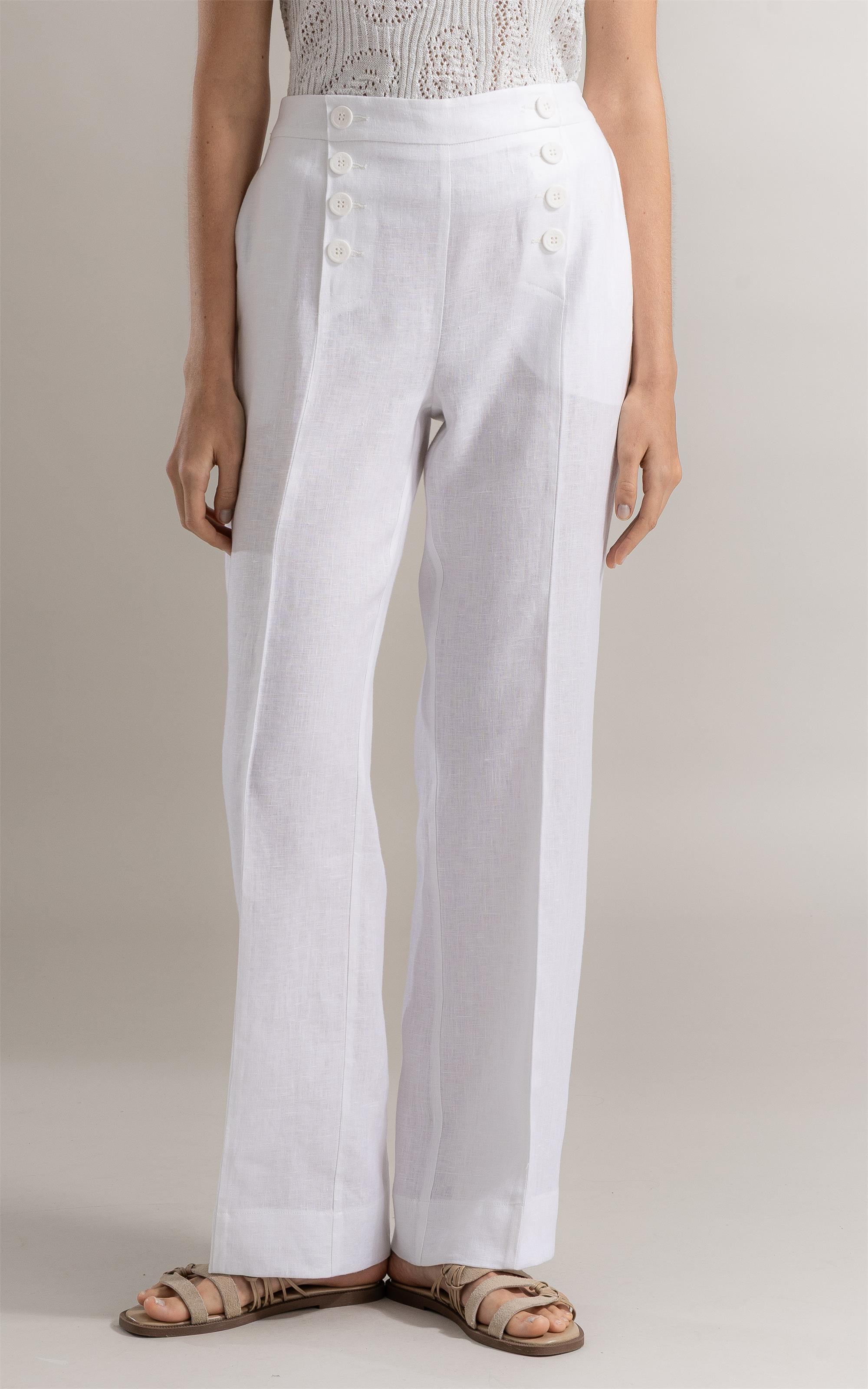 Calça Rosie Reta Linho Branco