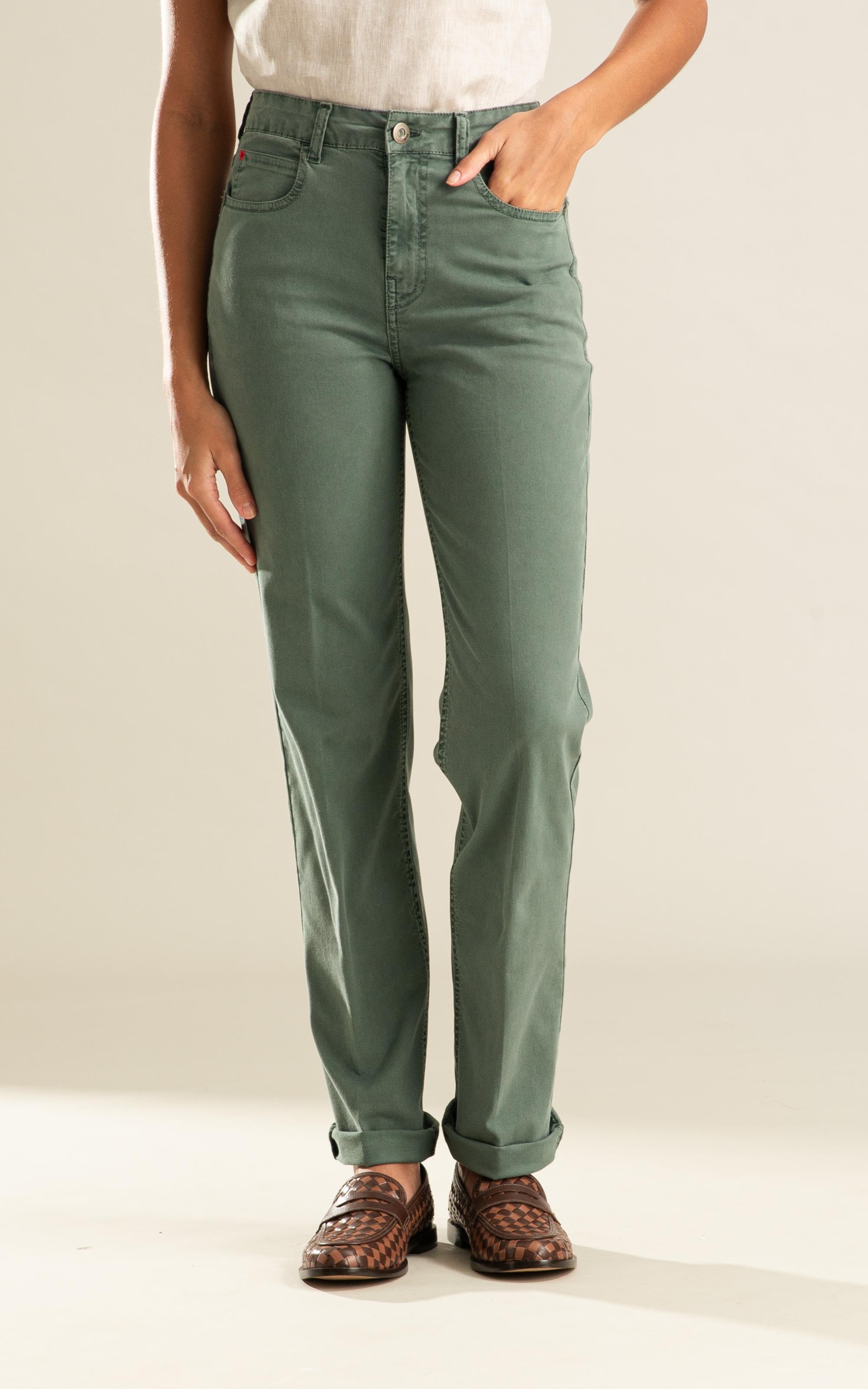 Calça Sarja Rain Reta Gisele Verde Army