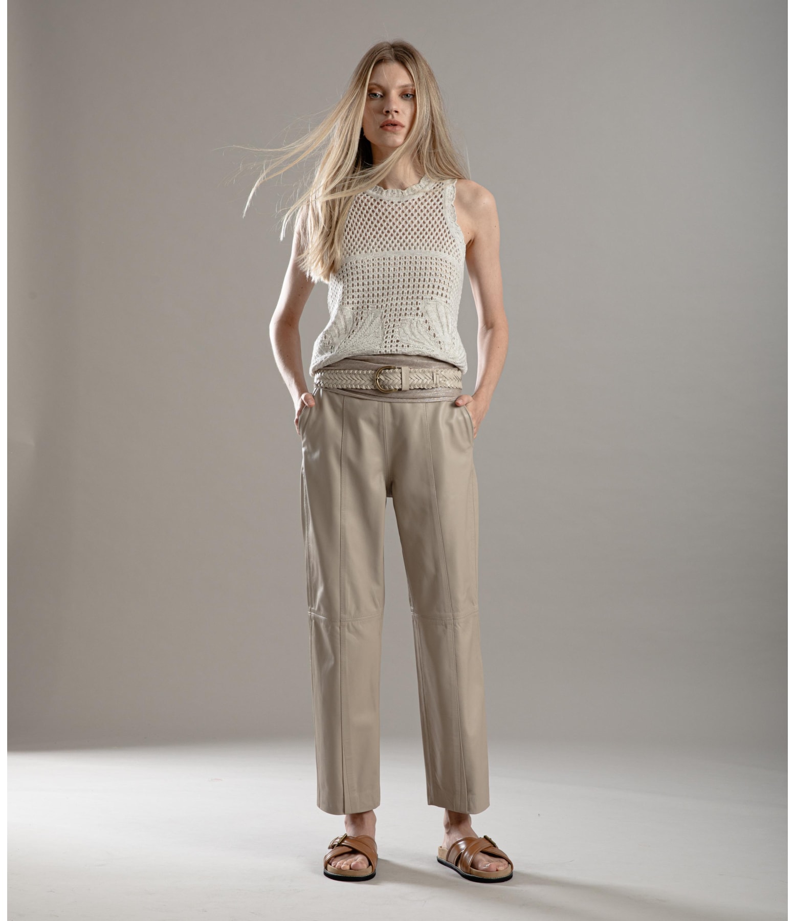 Calça Selina Leather Caqui