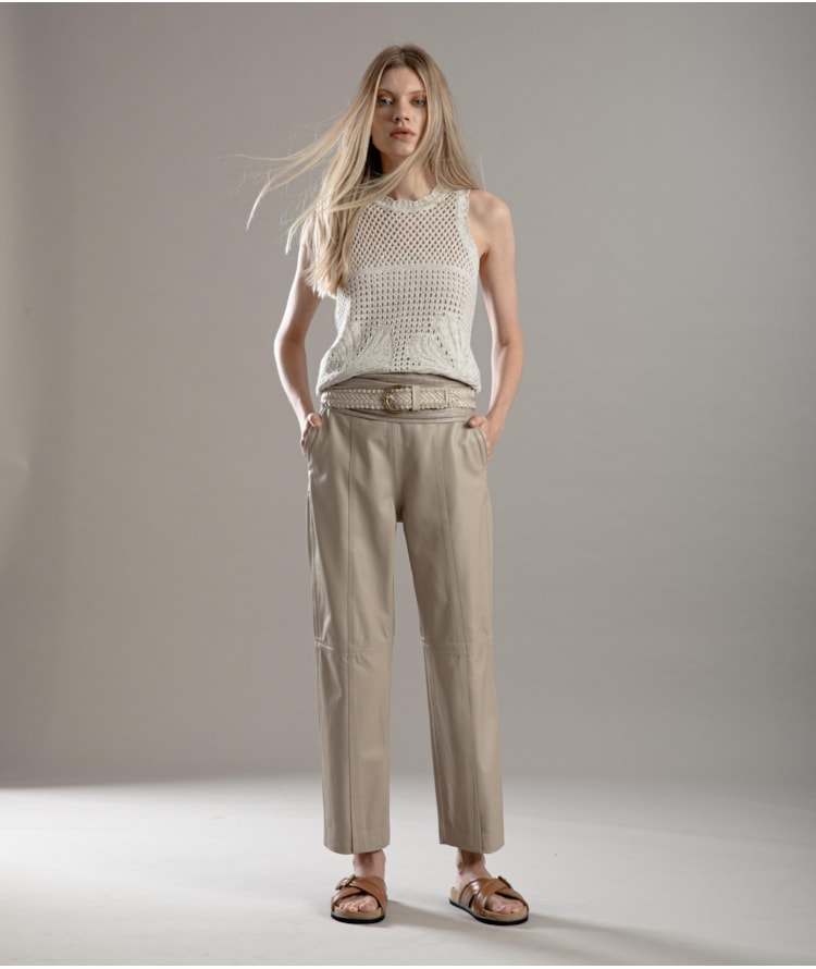 Calça Selina Leather Caqui