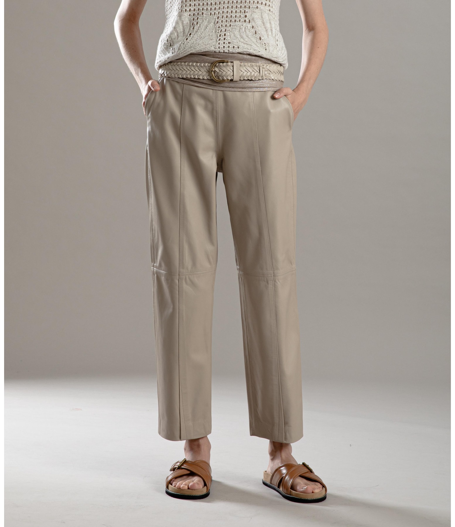 Calça Selina Leather Caqui