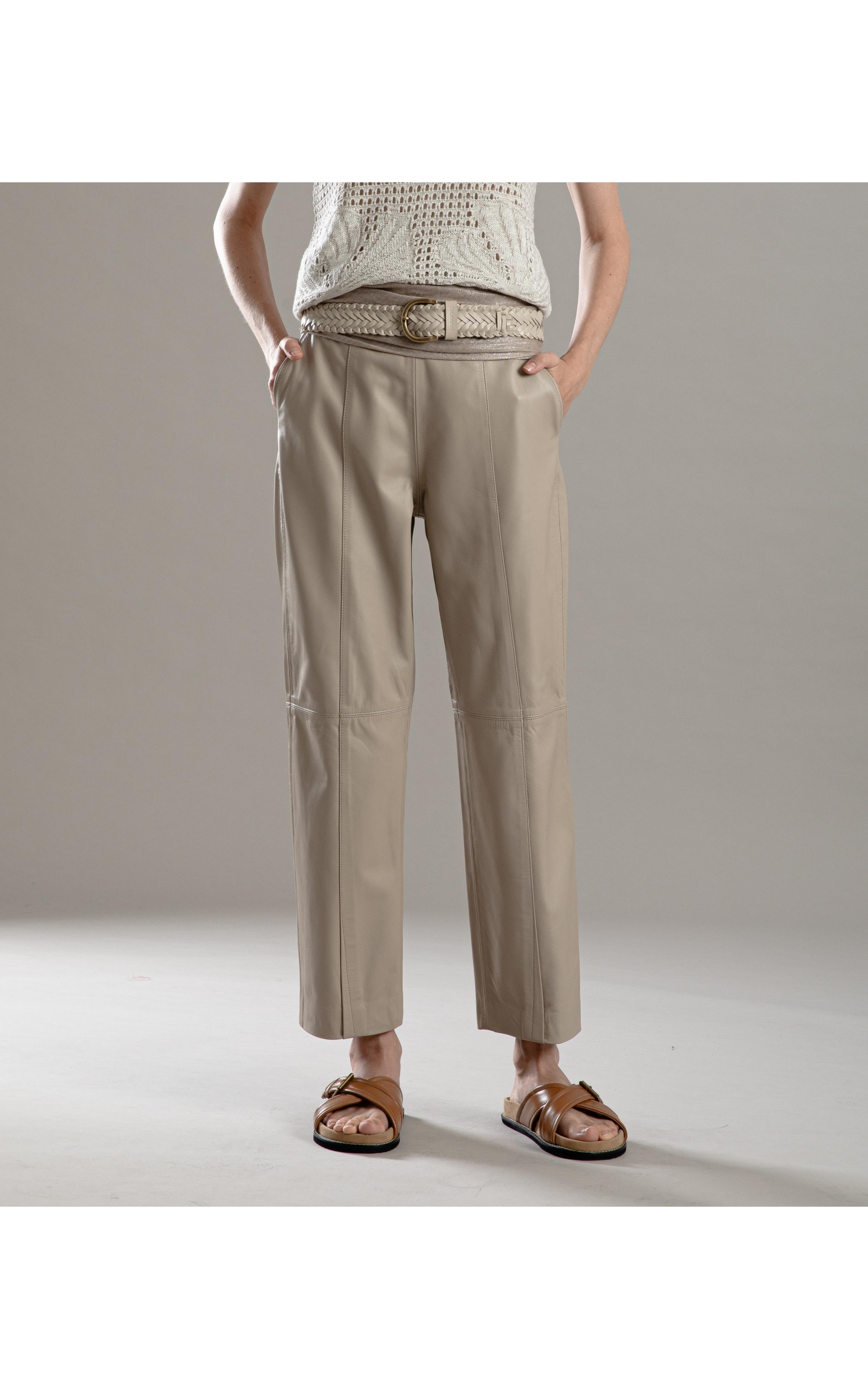 Calça Selina Leather Caqui