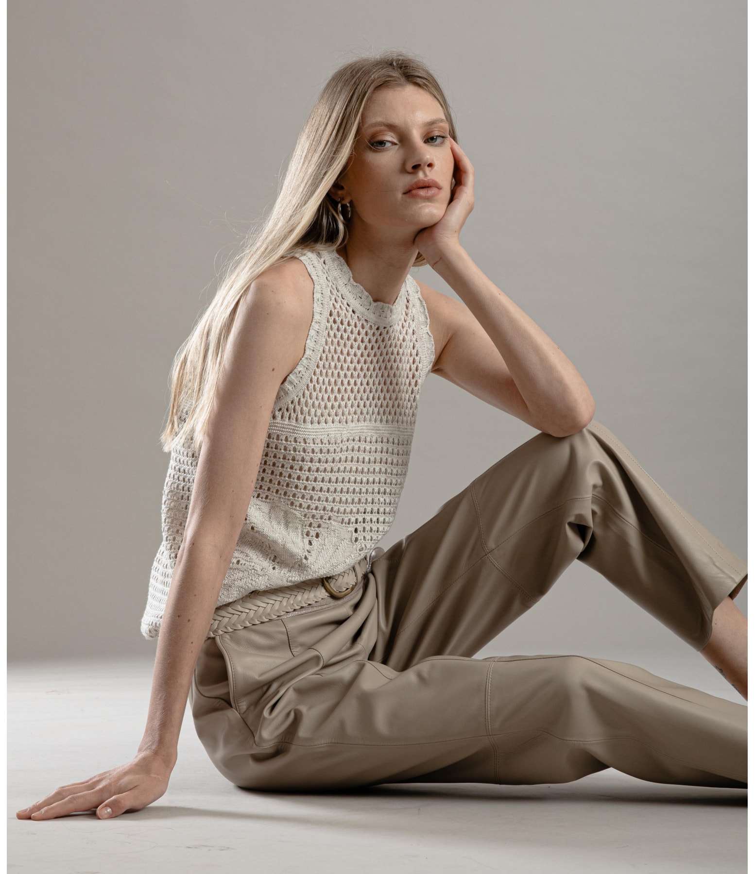 Calça Selina Leather Caqui