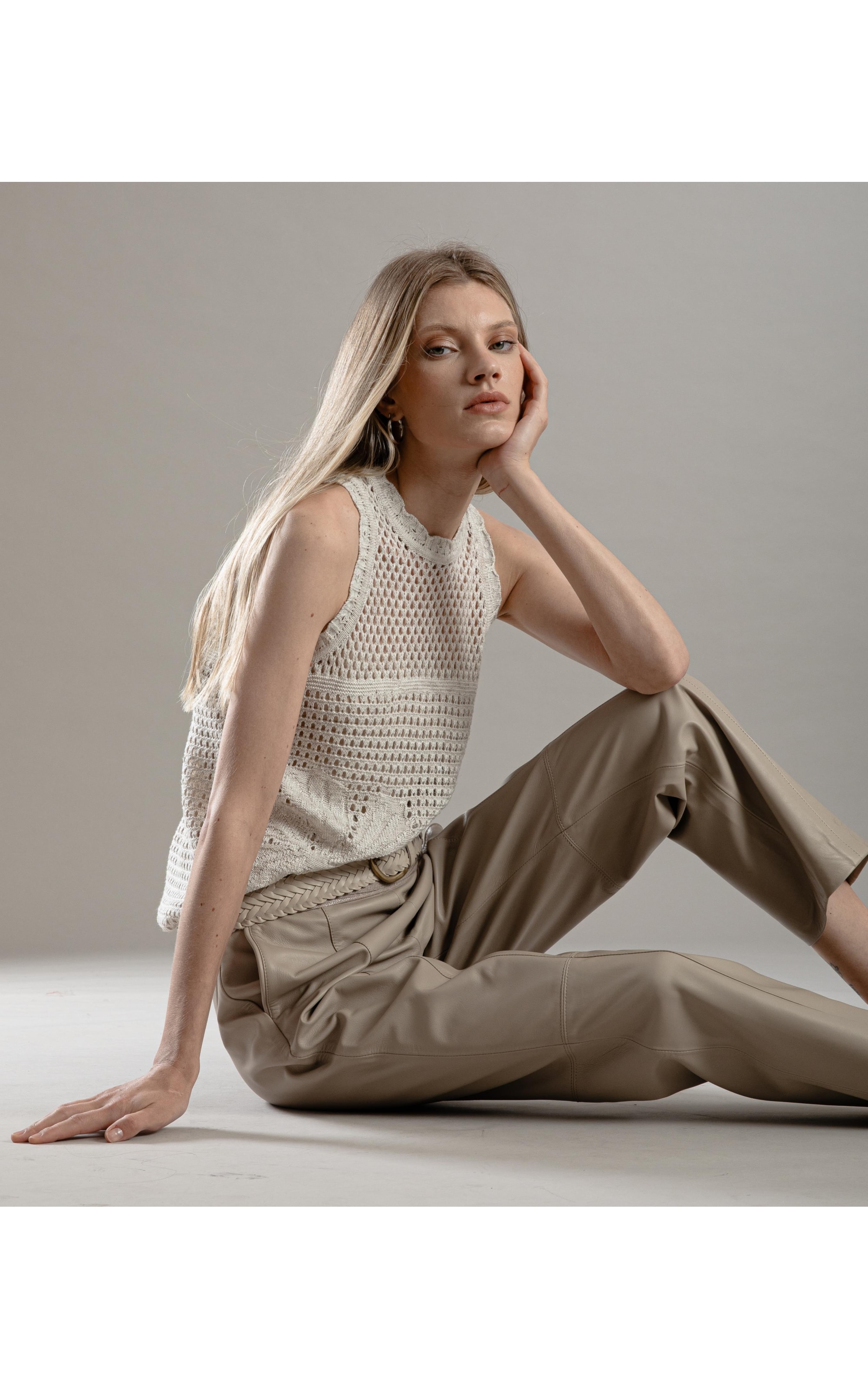 Calça Selina Leather Caqui