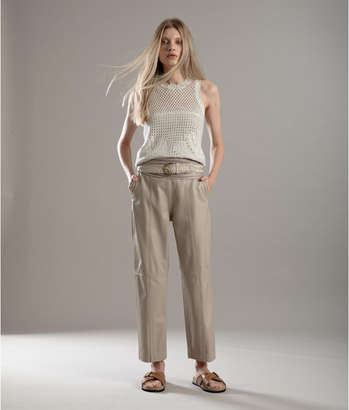 Calça Selina Leather Caqui