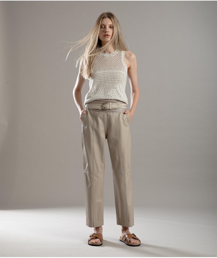 Calça Selina Leather Caqui