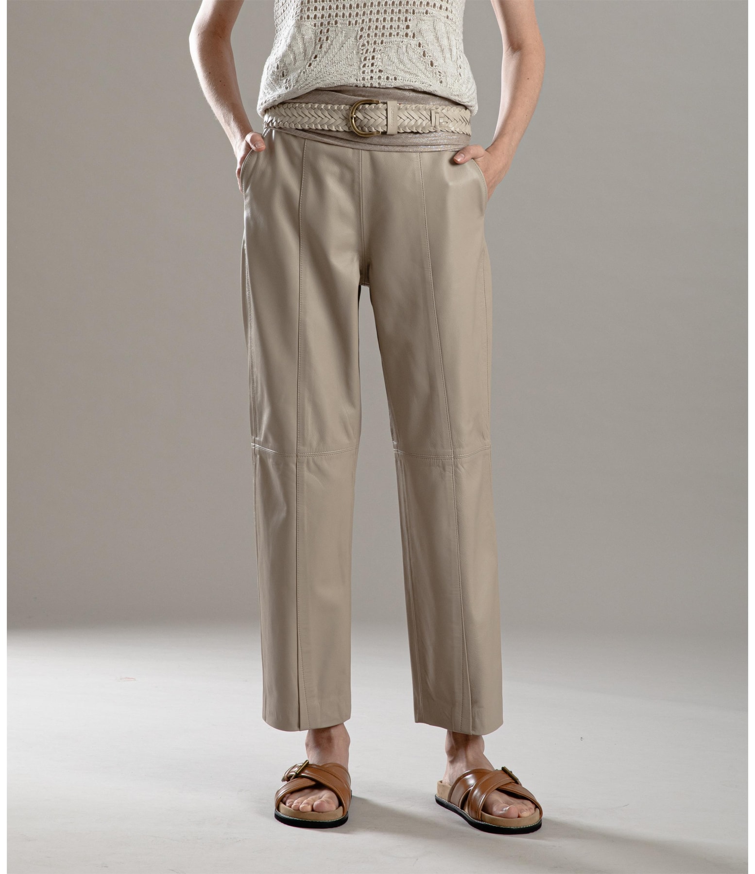 Calça Selina Leather Caqui