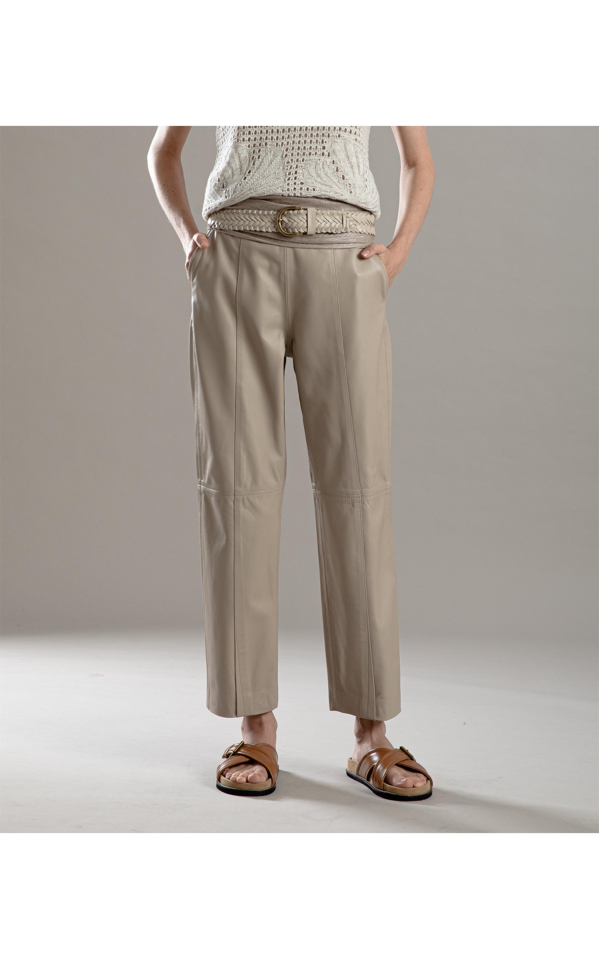 Calça Selina Leather Caqui