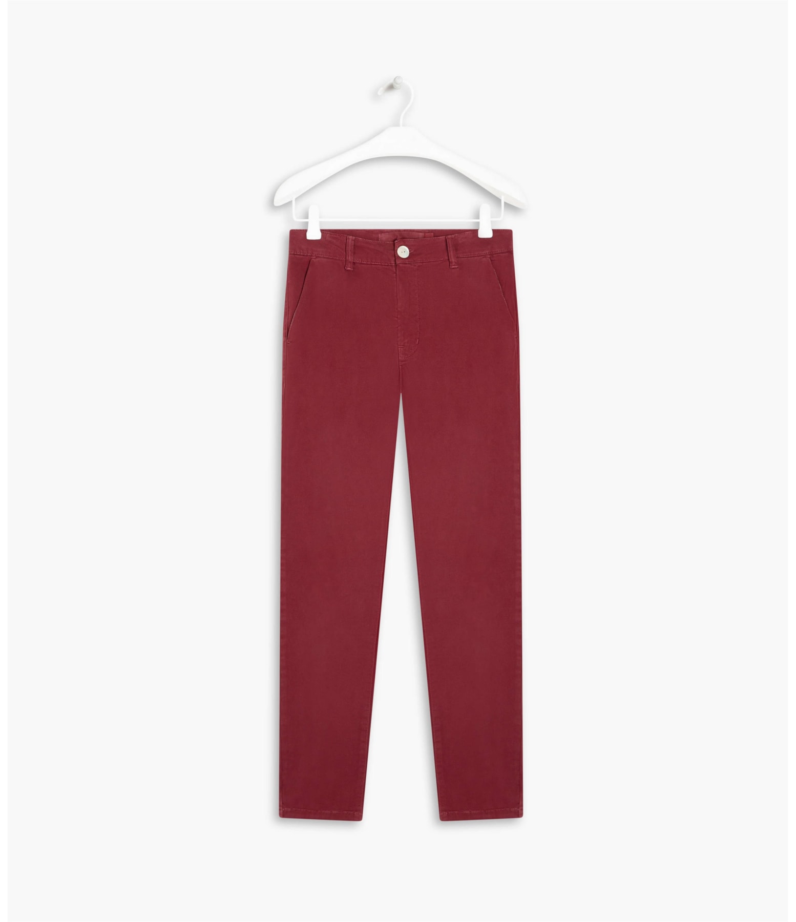 Calça Slim Chino Color Modal Bordeaux