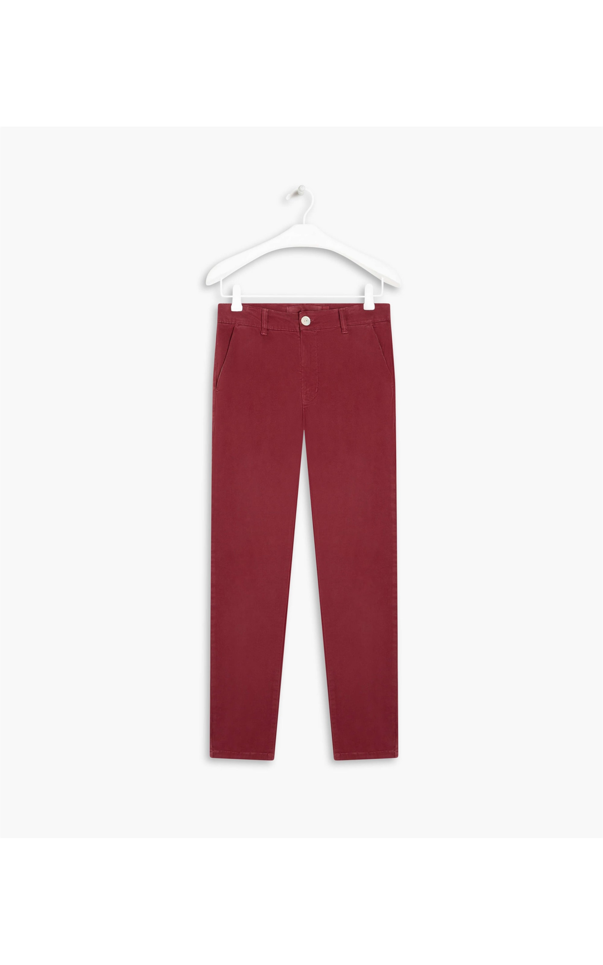 Calça Slim Chino Color Modal Bordeaux