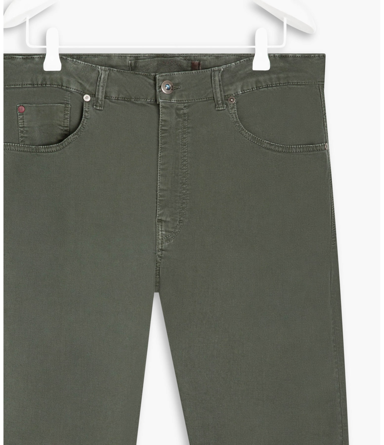 Calça Tradicional Five Pockets Tencel Verde Escuro