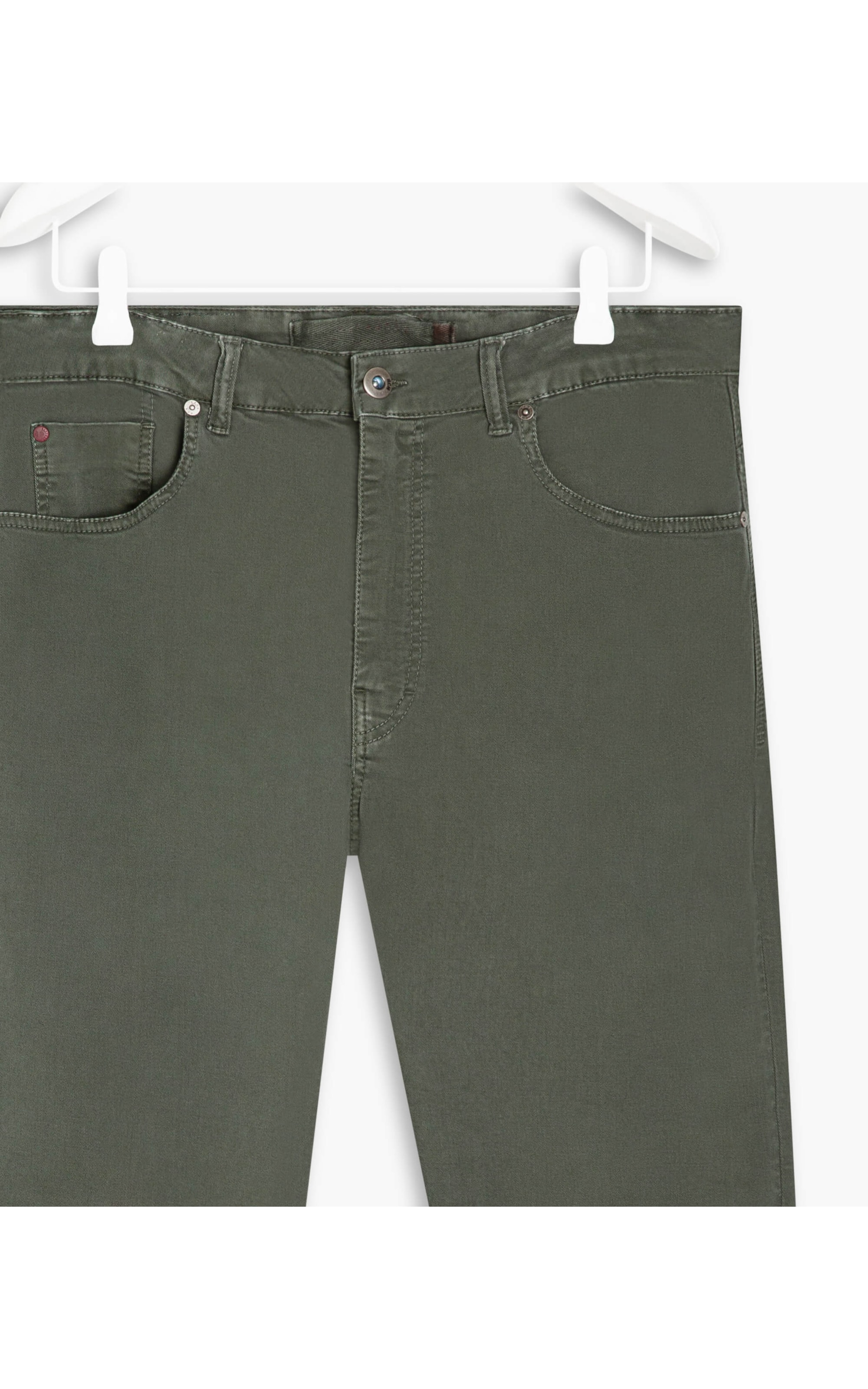 Calça Tradicional Five Pockets Tencel Verde Escuro