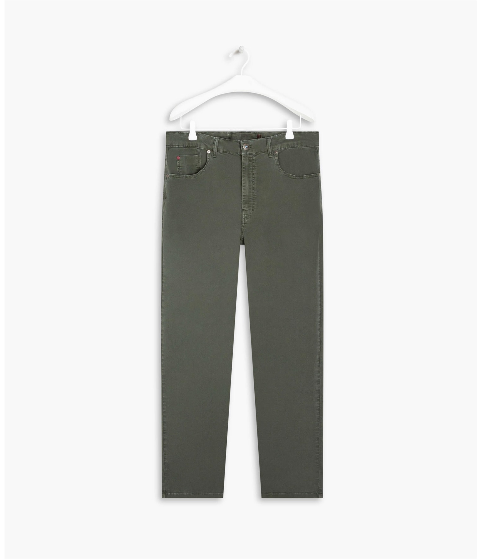 Calça Tradicional Five Pockets Tencel Verde Escuro