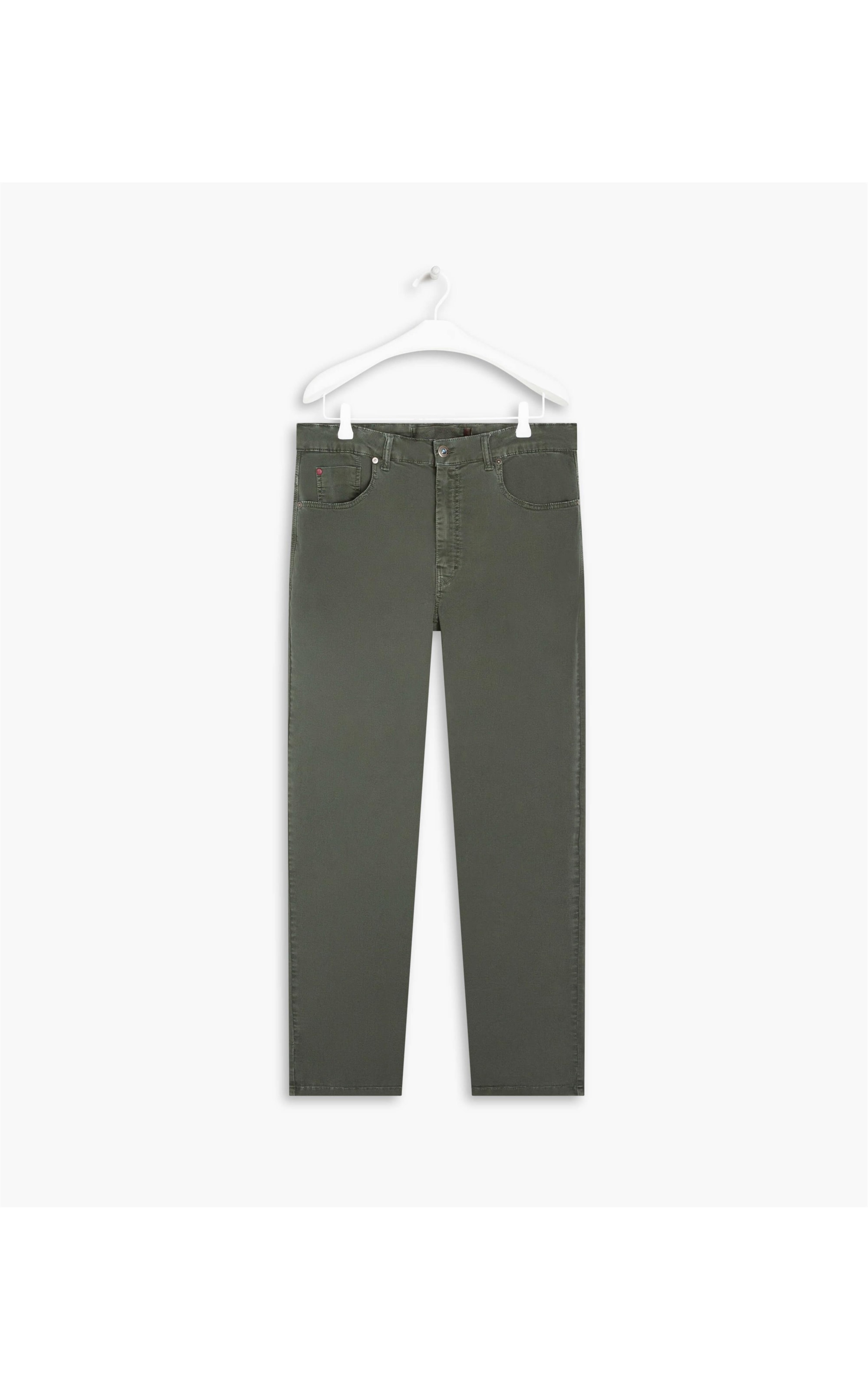 Calça Tradicional Five Pockets Tencel Verde Escuro