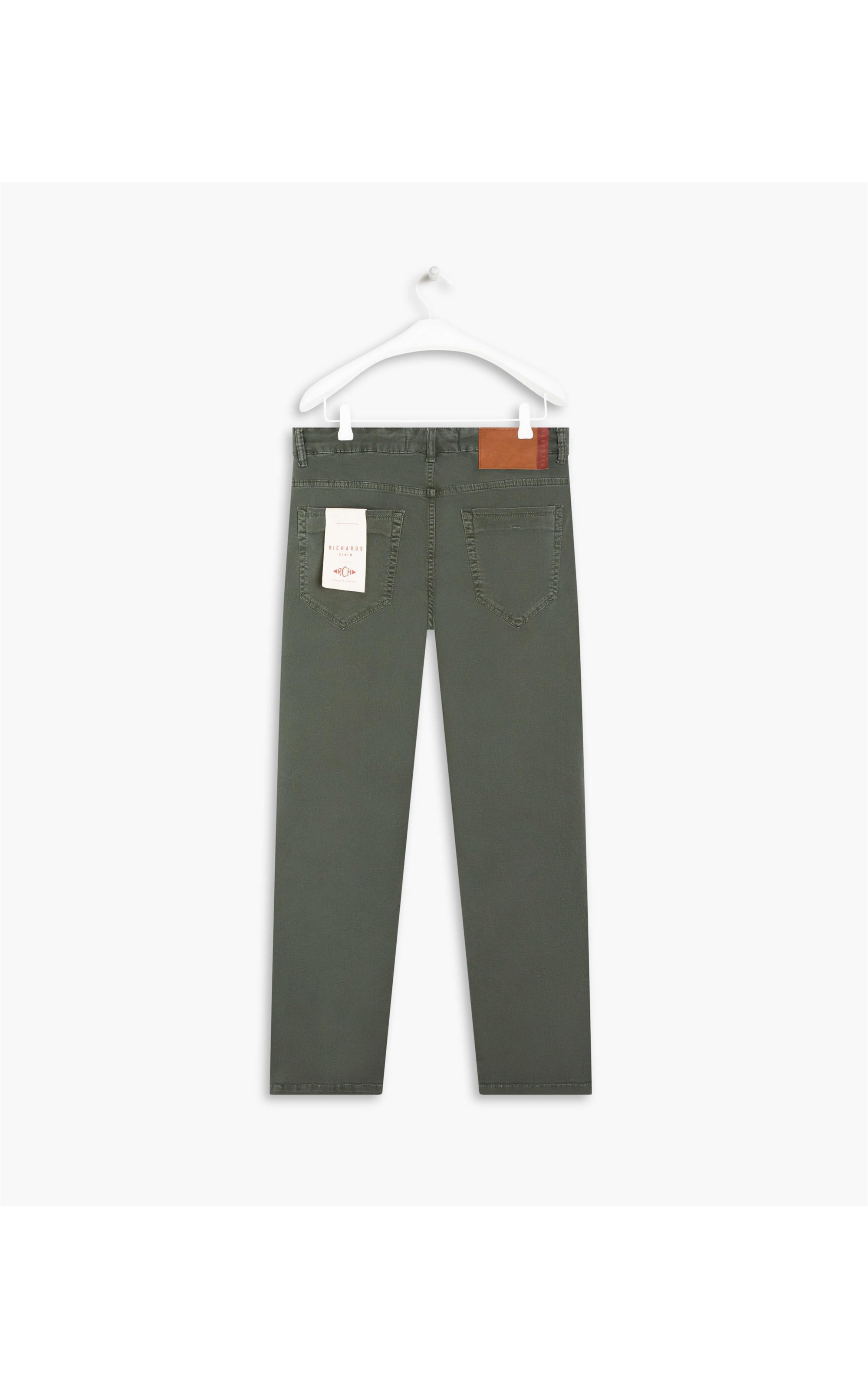 Calça Tradicional Five Pockets Tencel Verde Escuro