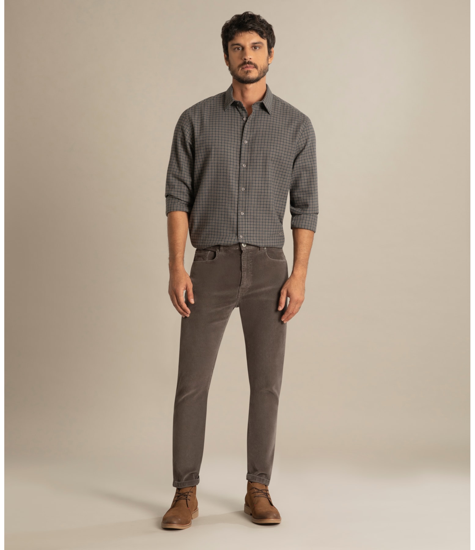 Calça Veludo Five Pckts Charcoal