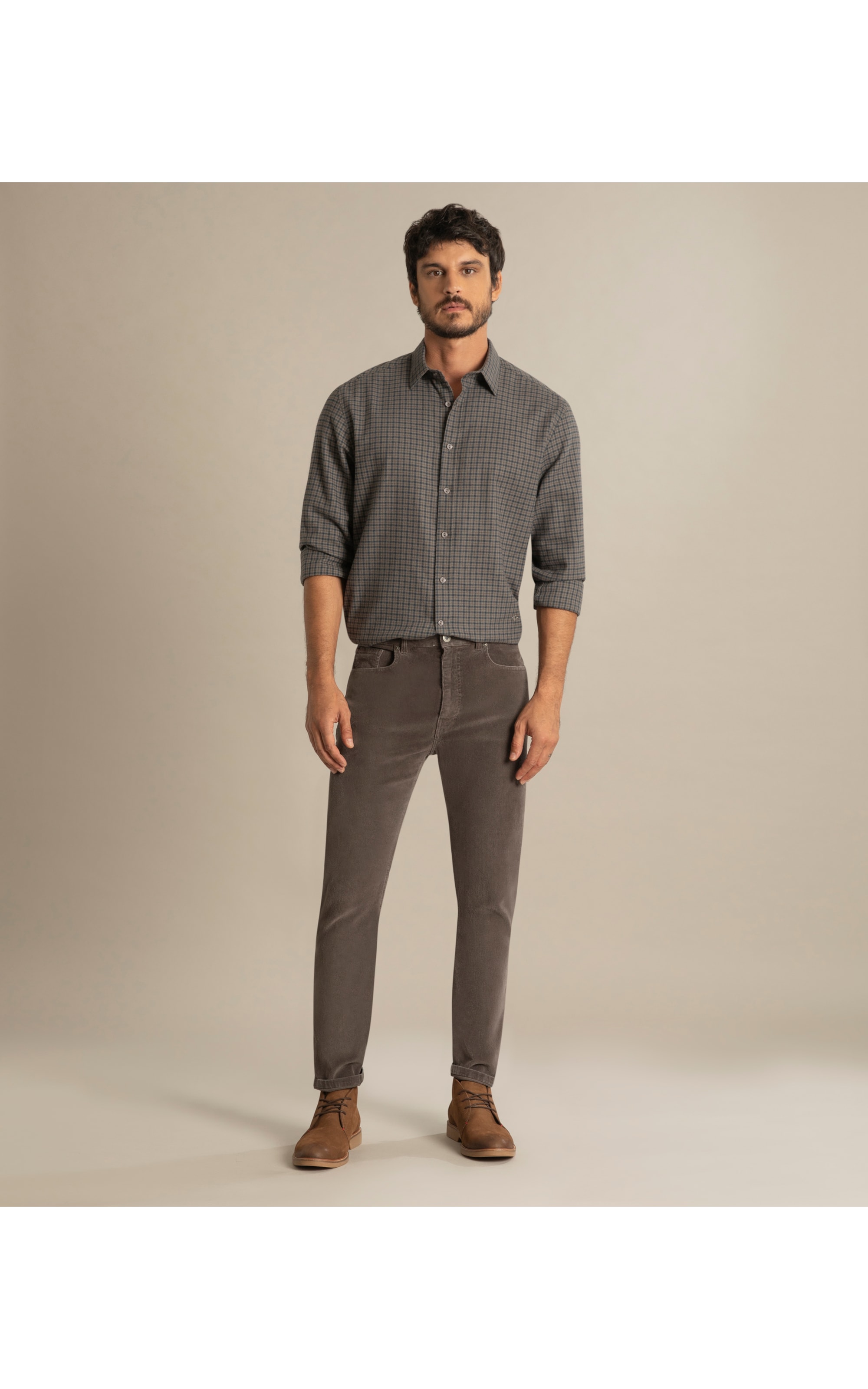 Calça Veludo Five Pckts Charcoal