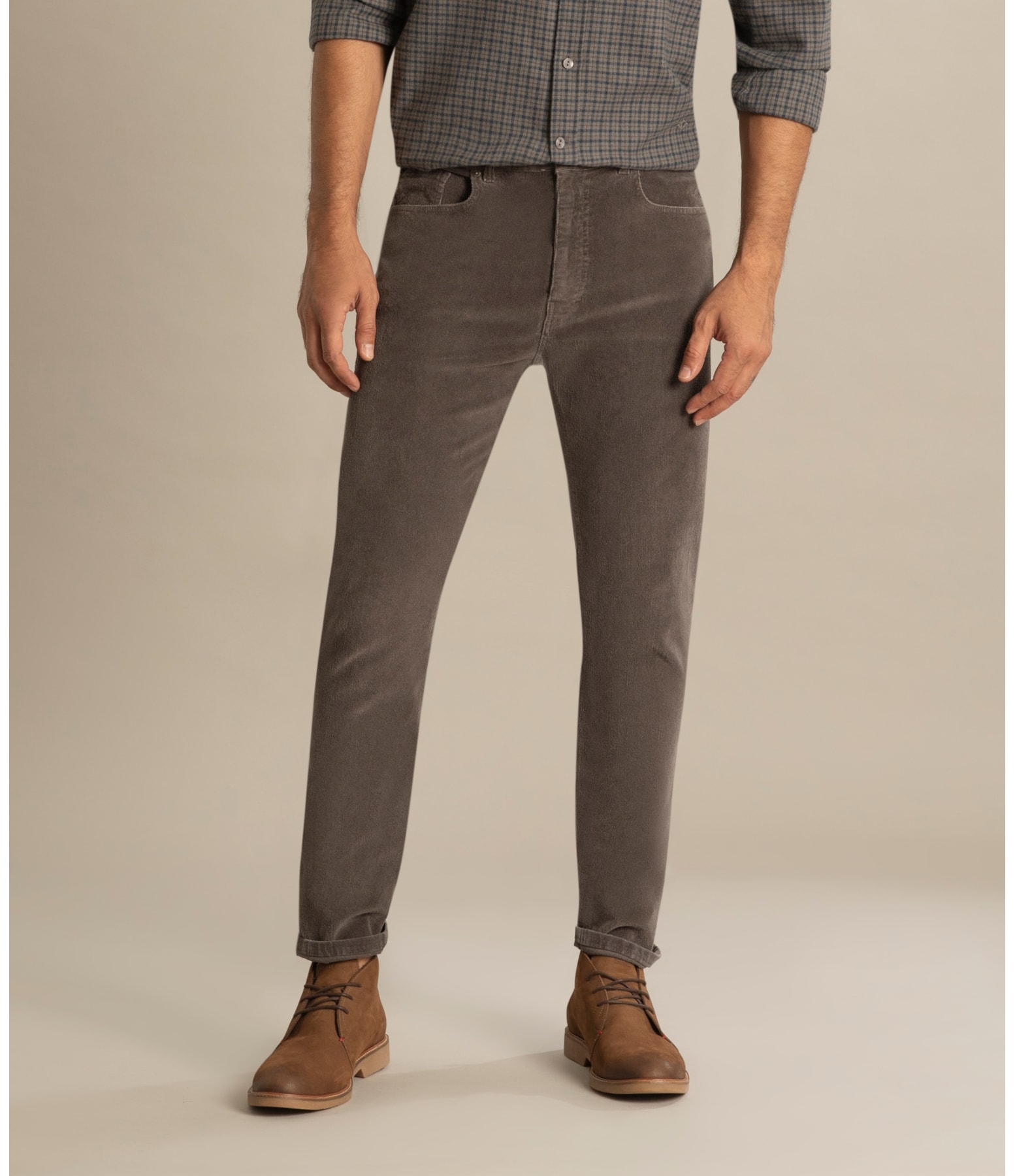 Calça Veludo Five Pckts Charcoal