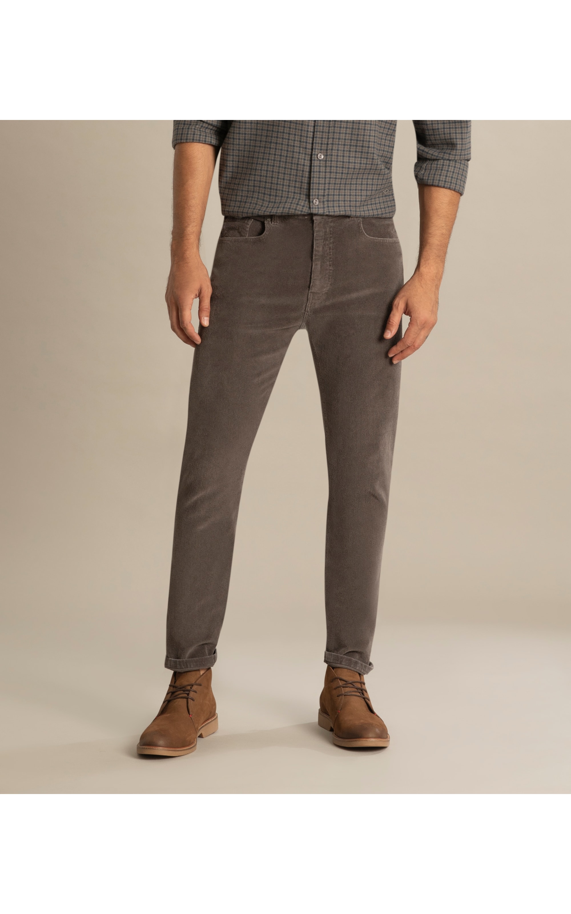 Calça Veludo Five Pckts Charcoal
