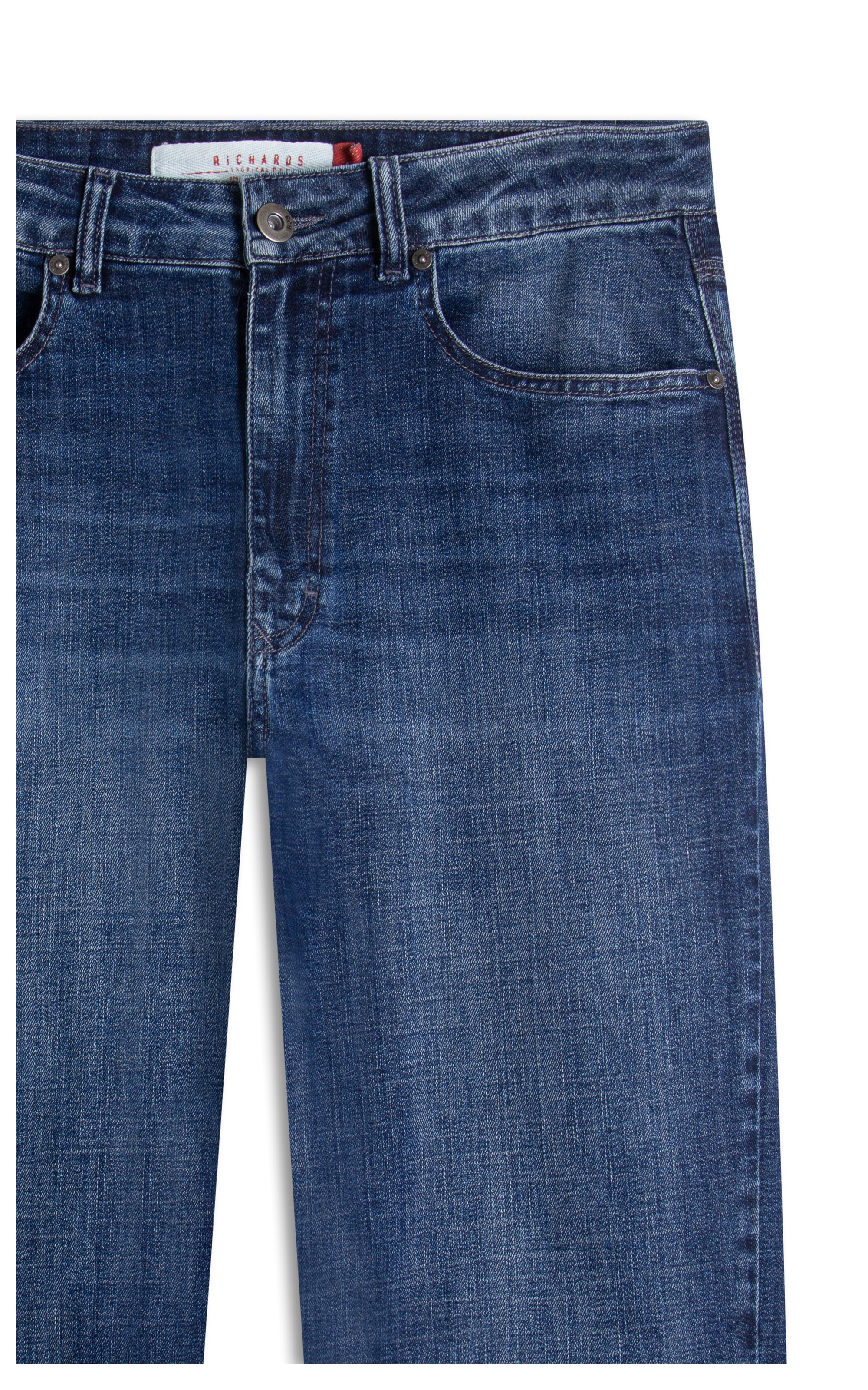 Calca Visco Indigo Custom Fit Ivan Lav.Escuro C/Pincelado