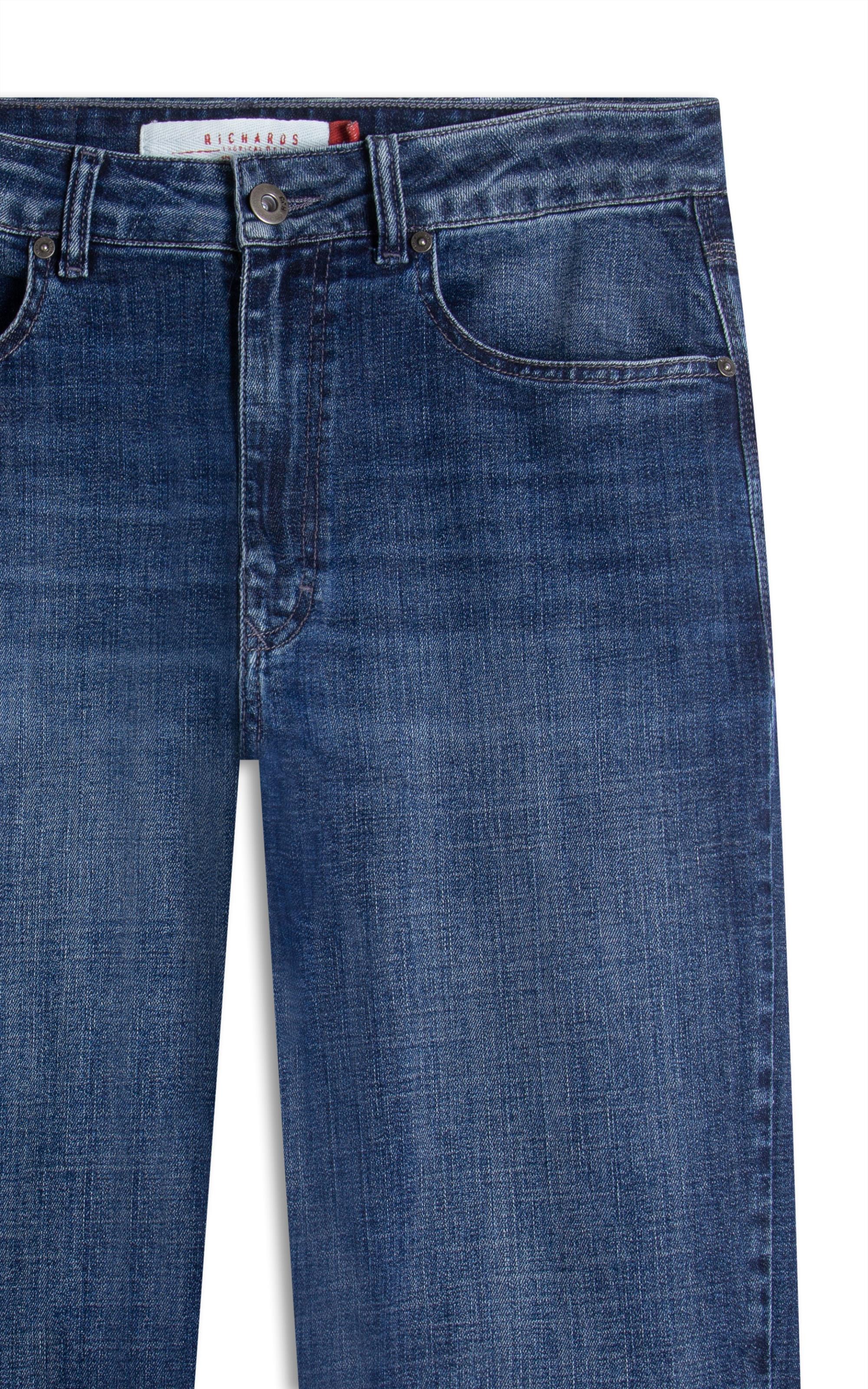 Calca Visco Indigo Custom Fit Ivan Lav.Escuro C/Pincelado