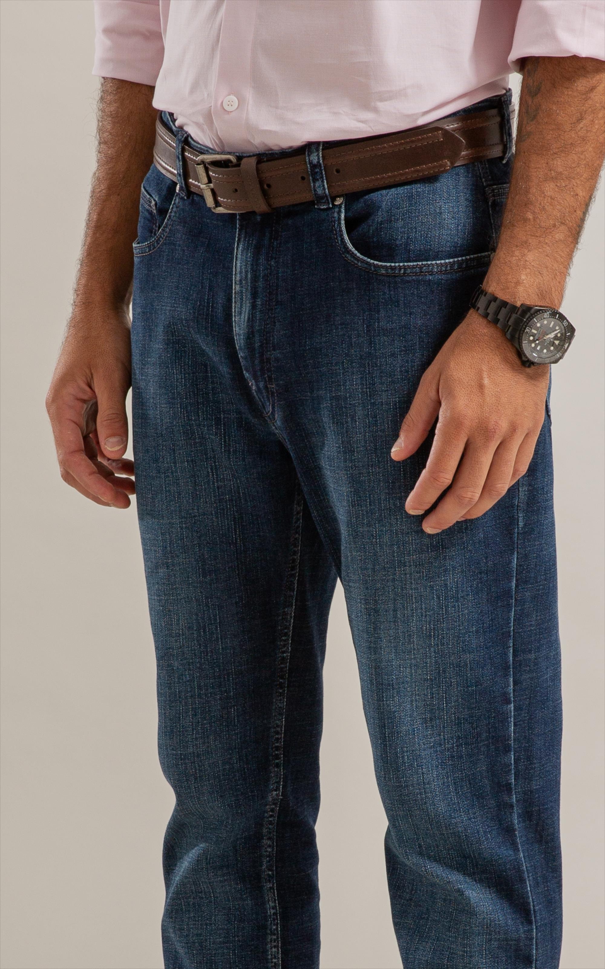 Calca Visco Indigo Custom Fit Ivan Lav.Escuro C/Pincelado